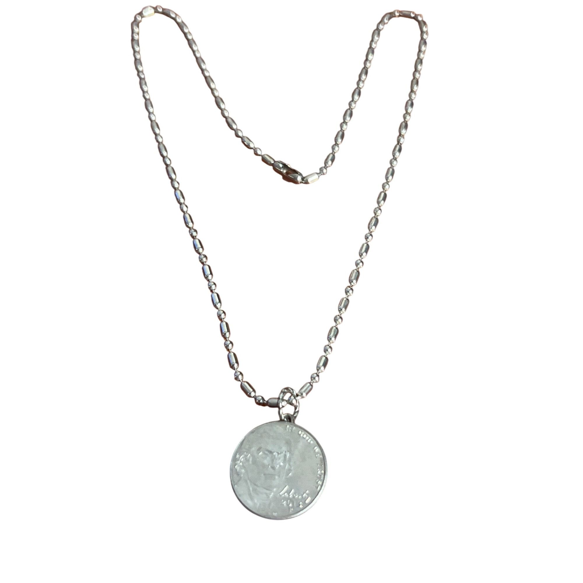 Other Ann Peden Necklace 2013 Nickel Pendant Silver Tone Ball Bead Size ONE SIZE - 1 Thumbnail