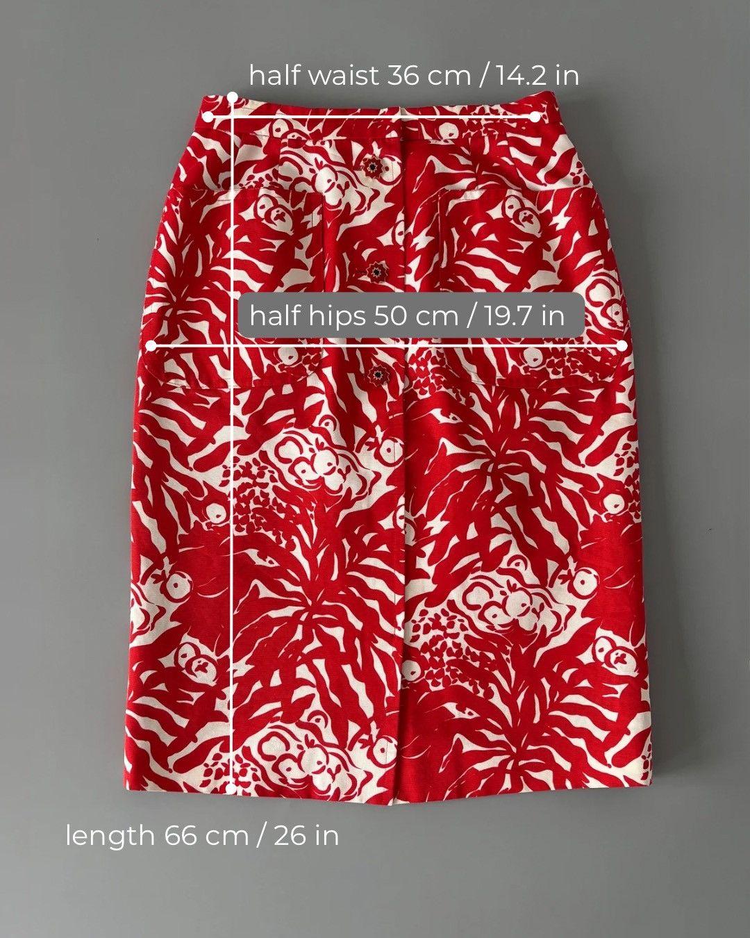 Yves Saint Laurent Yves Saint Laurent Rive Gauche S/S 1994 Pencil Skirt Red M Size 27" / US 4 / IT 40 - 7 Thumbnail