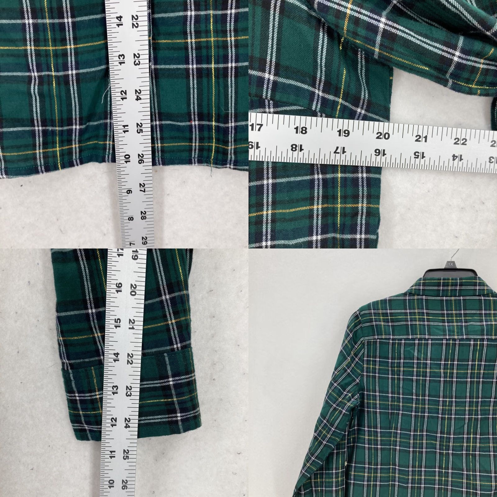 Tommy Hilfiger Tommy Hilfiger Shirt Mens Medium Green Gold Plaid Button Up Long Sleeve Preppy Size US M / EU 48-50 / 2 - 8 Thumbnail