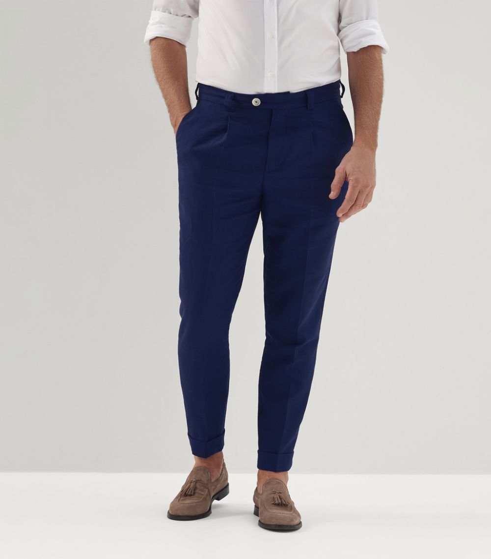 image of Brunello Cucinelli O1W1Db10424 Pants In Dark Blue, Men's (Size 36)