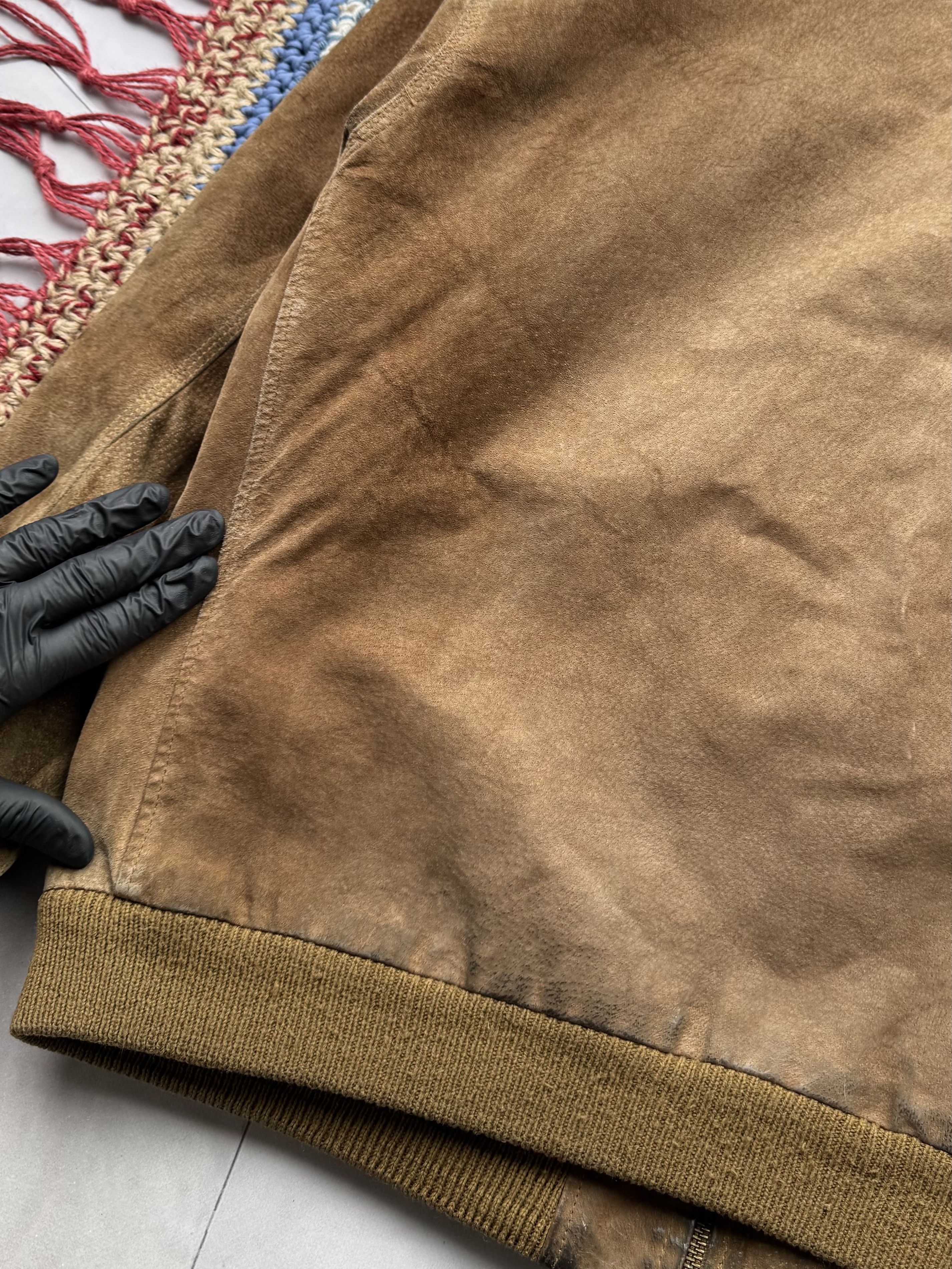 Japanese Brand Vintage Suede Bomber Jacket (E4) Size US M / EU 48-50 / 2 - 15 Thumbnail