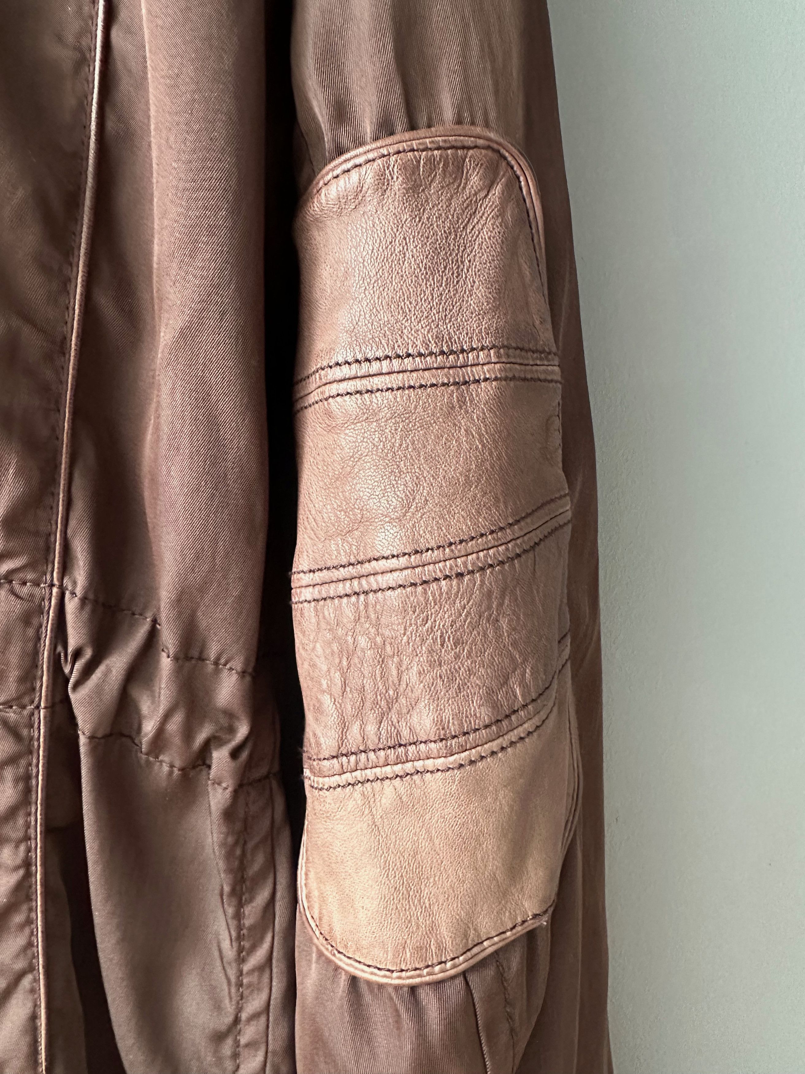 Prada 2006 Vintage Prada Brown Nylon Leather Coat Jacket Size US L / EU 52-54 / 3 - 12 Thumbnail