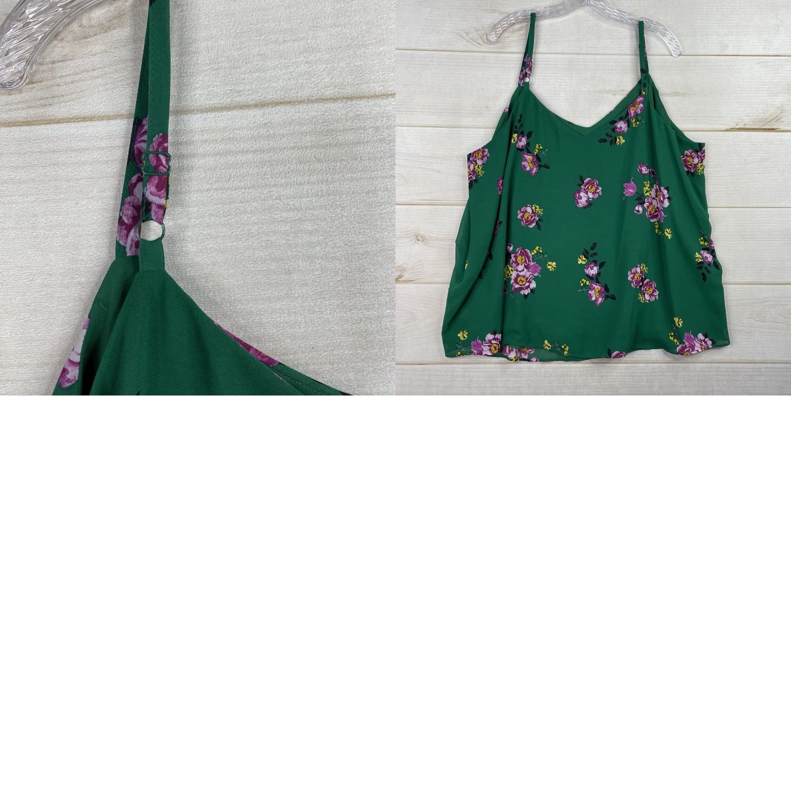 Torrid Torrid Tank Womens 3X Green Floral Strappy Front Cami Beach Party Cruise Size XXL / US 16-18 / IT 52-54 - 8 Thumbnail
