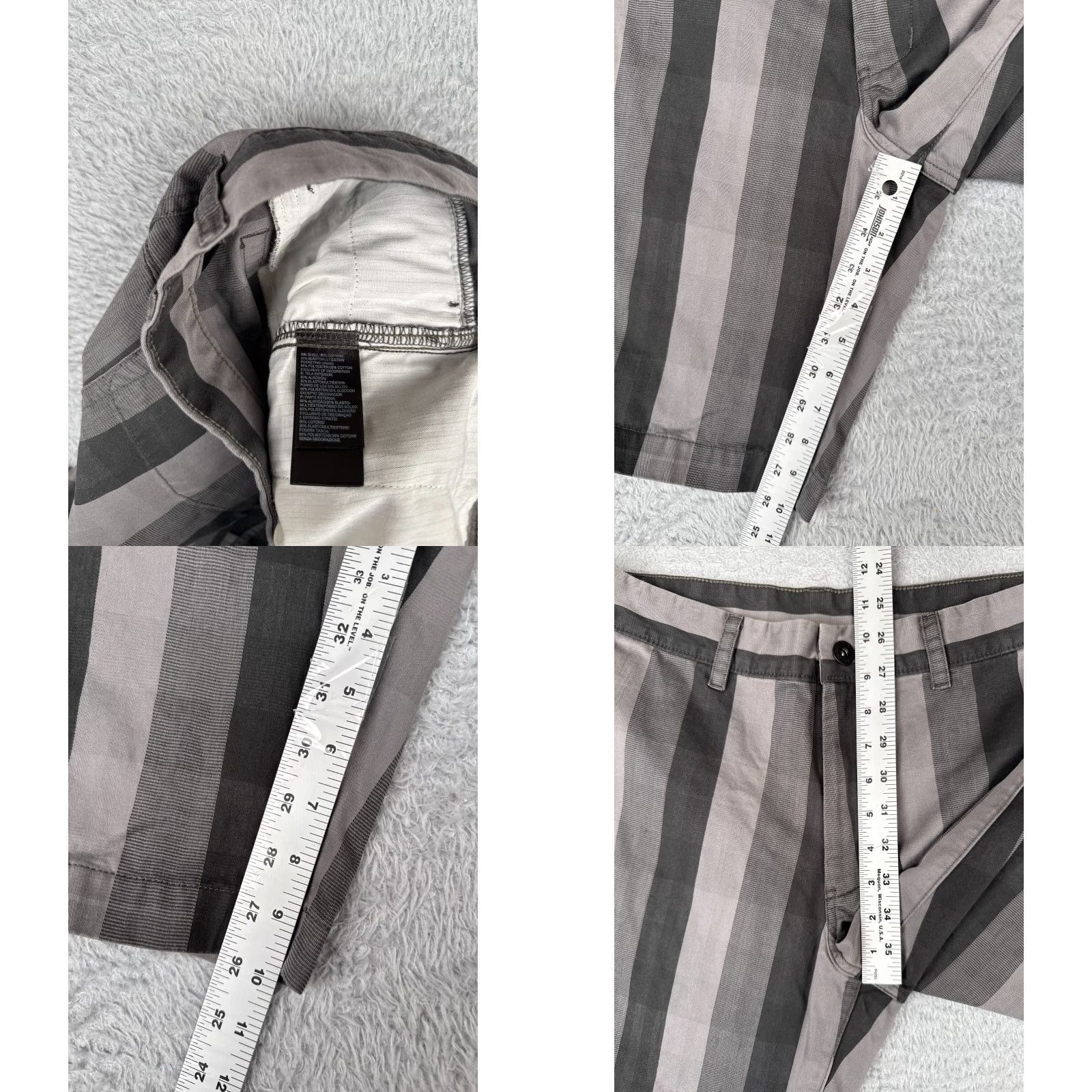 The North Face The North Face Shorts Mens 34 Gray Black Stripe Chino Cotton Blend Plaid 34x10 Casual Regular Mens Size US 34 / EU 50 - 8 Thumbnail