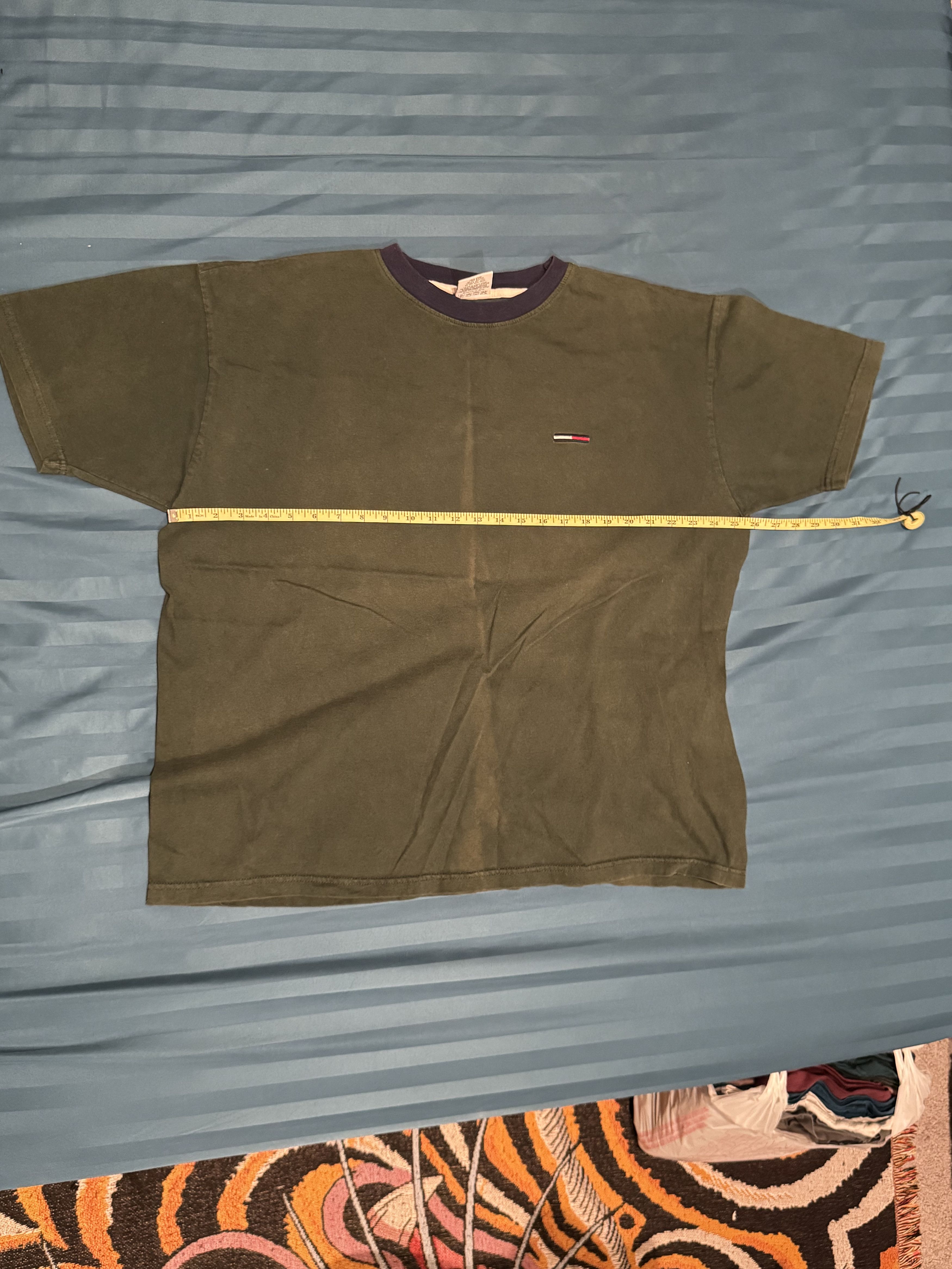 Tommy Hilfiger Green vintage blue collar thick shirt oversized retro Size US XL / EU 56 / 4 - 1 Thumbnail
