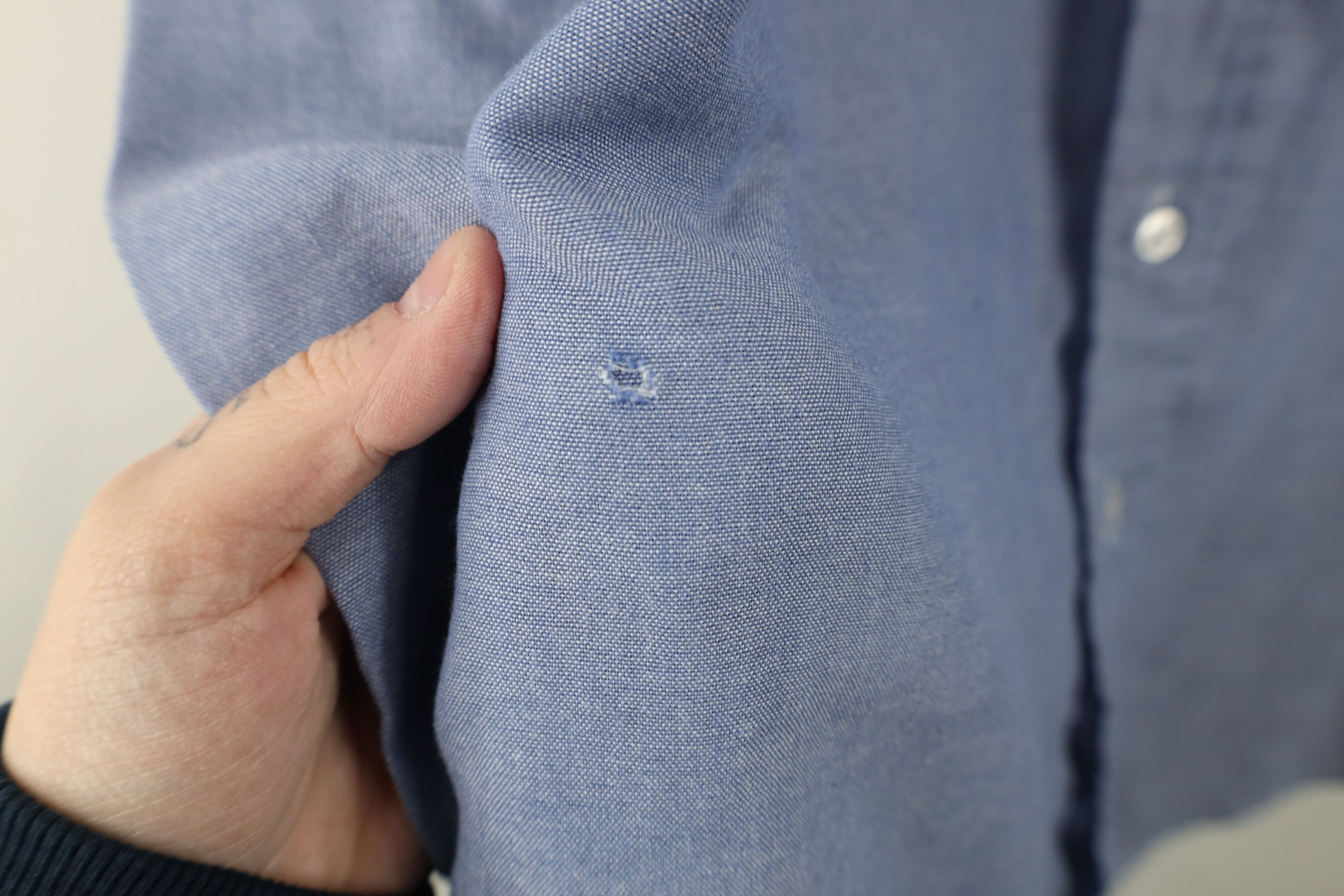 Vintage Vintage 90s Streetwear Collared Chambray Work Button Shirt Size US L / EU 52-54 / 3 - 8 Thumbnail