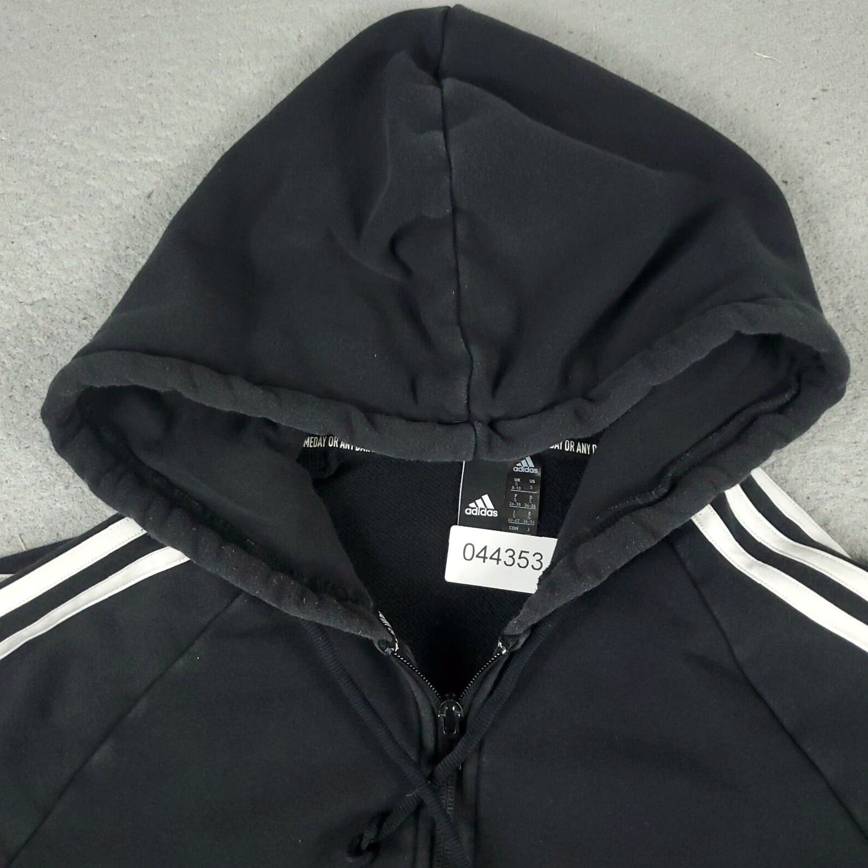 Adidas Womens Adidas Small Black Full Zip Up Hoodie Sweatshirt Ladies Size S / US 4 / IT 40 - 2 Thumbnail