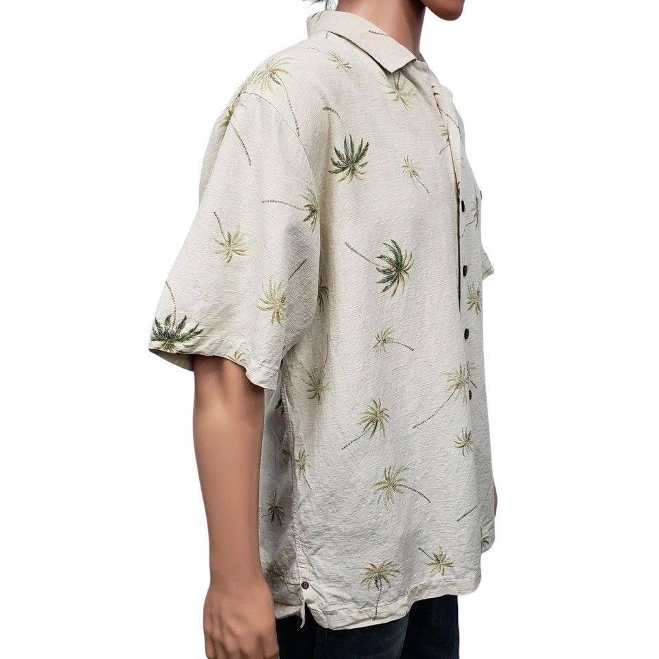Other Luau Camp Shirt Hawaiian Silk Cotton Coconut Button Palms XL Size US XL / EU 56 / 4 - 4 Thumbnail