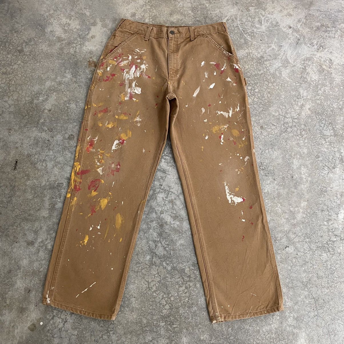 Carhartt Vintage Carhartt Tan Splatter Painter Workwear Pants Size US 33 - 1 Thumbnail