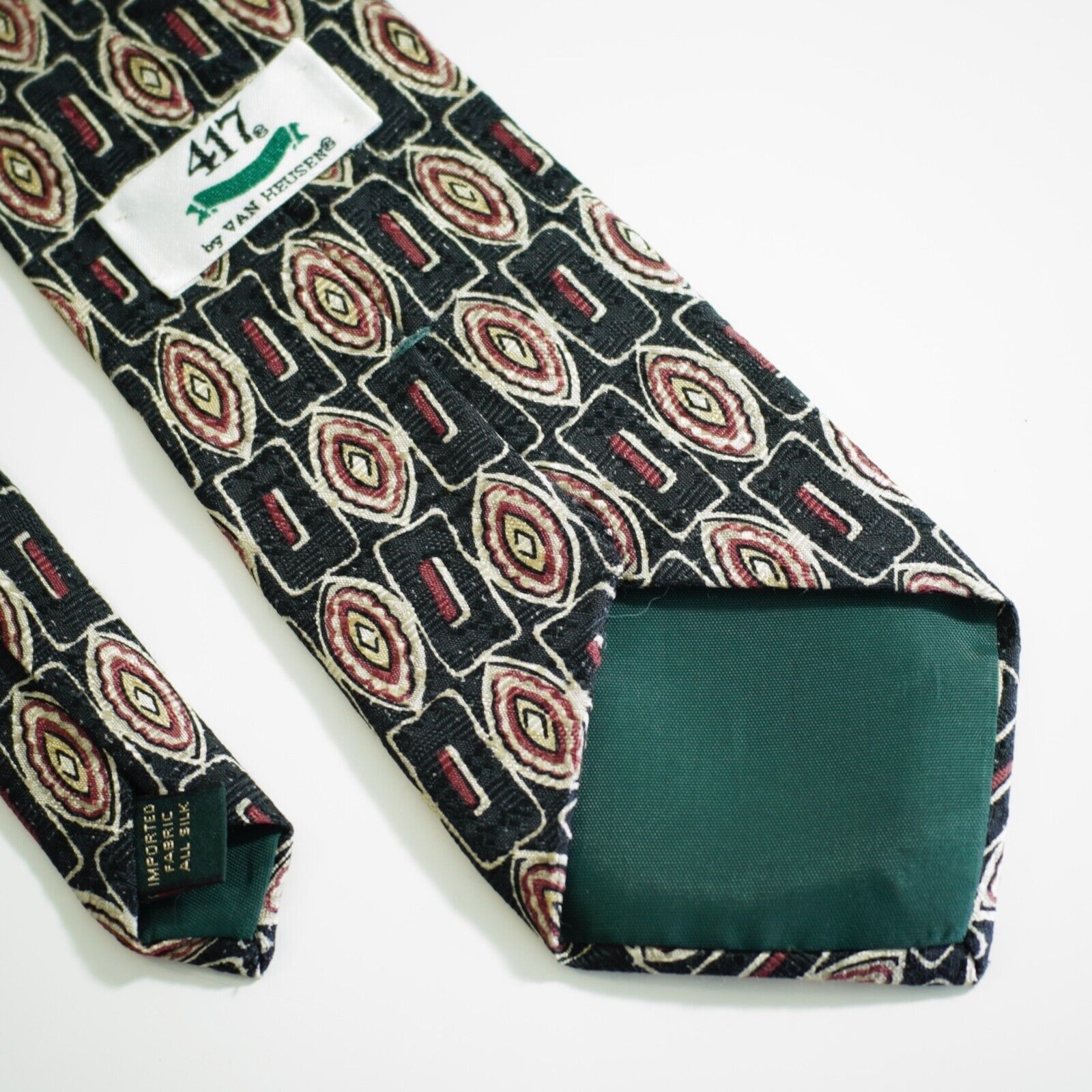 Van Heusen Van Heusen 417 Black Tan Red Abstract Geometric Jacquard Pri Size ONE SIZE - 5 Thumbnail