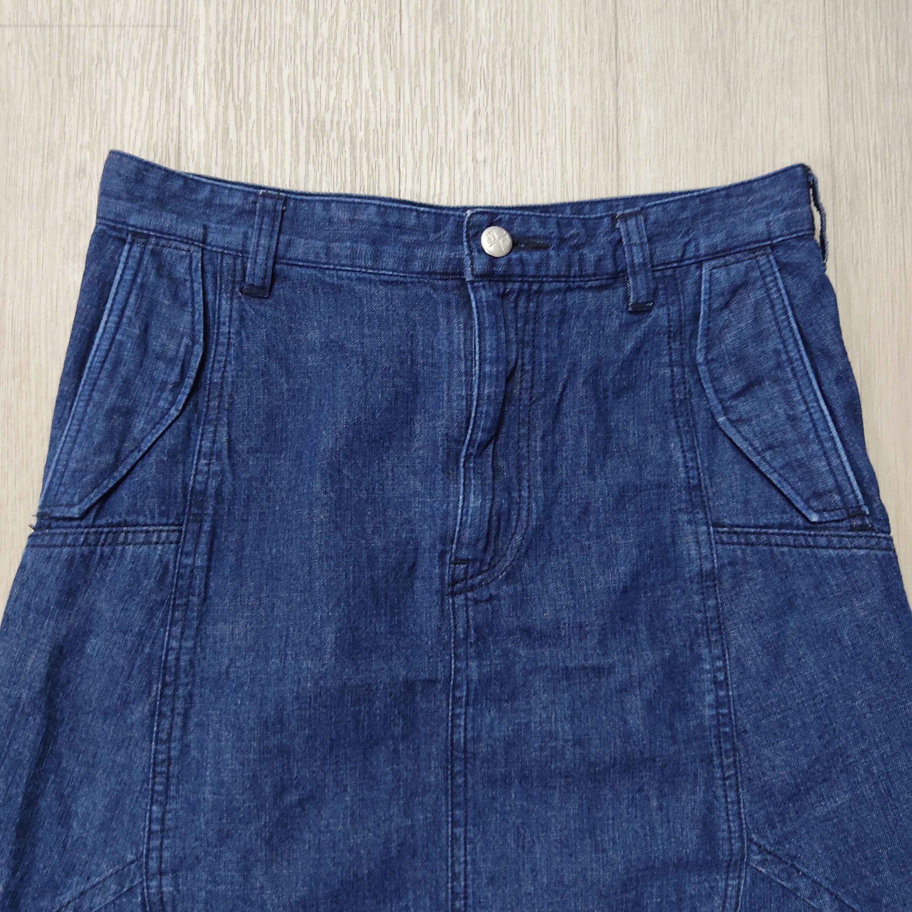 Japan Blue White Mountaineering 2014SS Denim Blue Short Skirts Size 29" - 6 Thumbnail