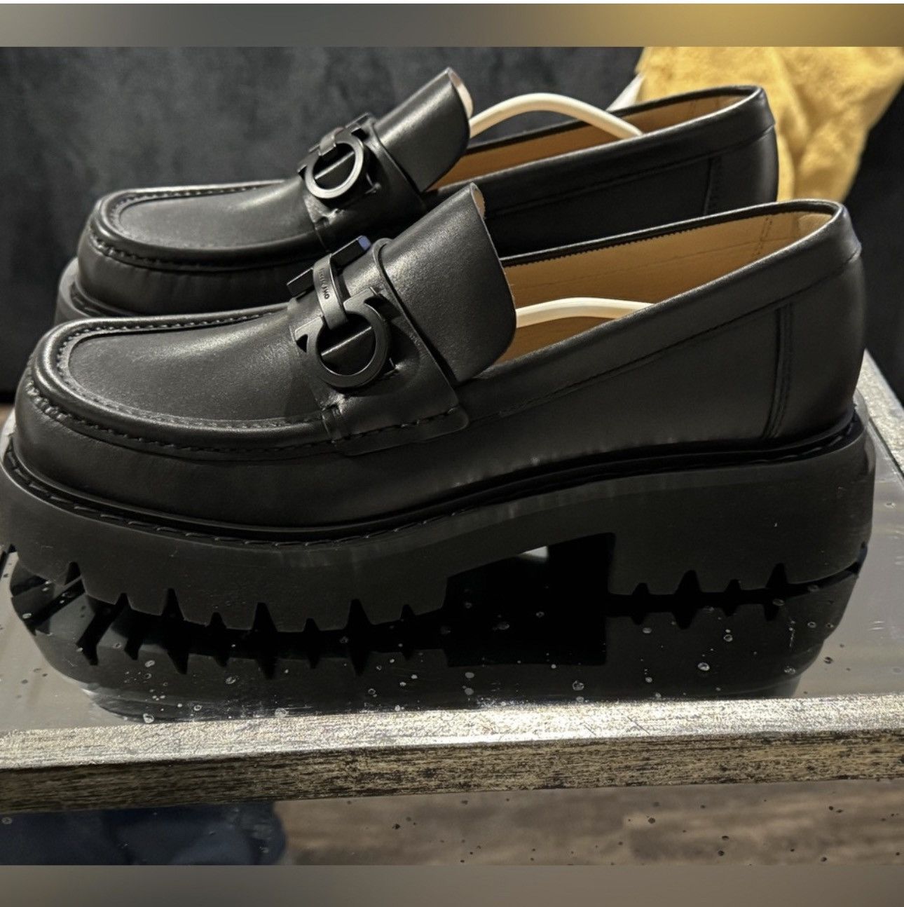 Salvatore Ferragamo Florian Leather Lug-Sole Platform Loafers Size US 8.5 / EU 41-42 - 6 Thumbnail
