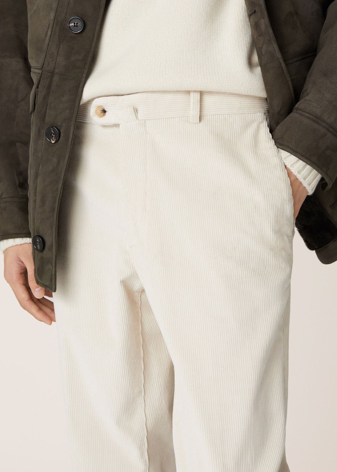 Loro Piana o1srvl11e1224 Cotton Corduroy Pant in White Size US 40 / EU 56 - 3 Thumbnail
