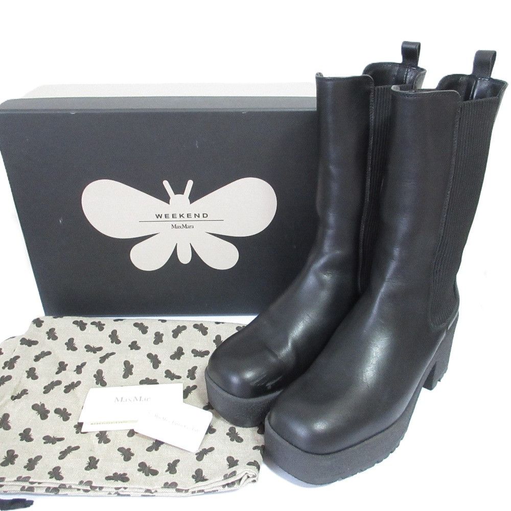 Max Mara MaxMara Max Mara WEEKEND Leather Chelsea Boots Leather Shoes DUTY FREE for USA Size ONE SIZE - 1 Thumbnail