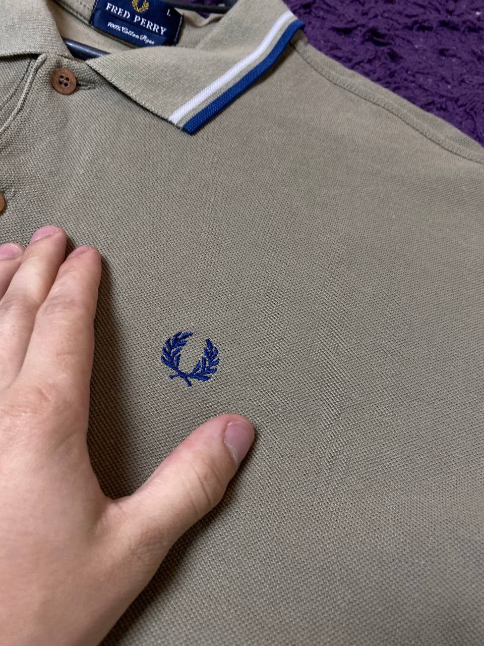 Fred Perry Vintage Polo logo beige Fred Perry T-Shirt streetwear Y2K Size US L / EU 52-54 / 3 - 6 Thumbnail