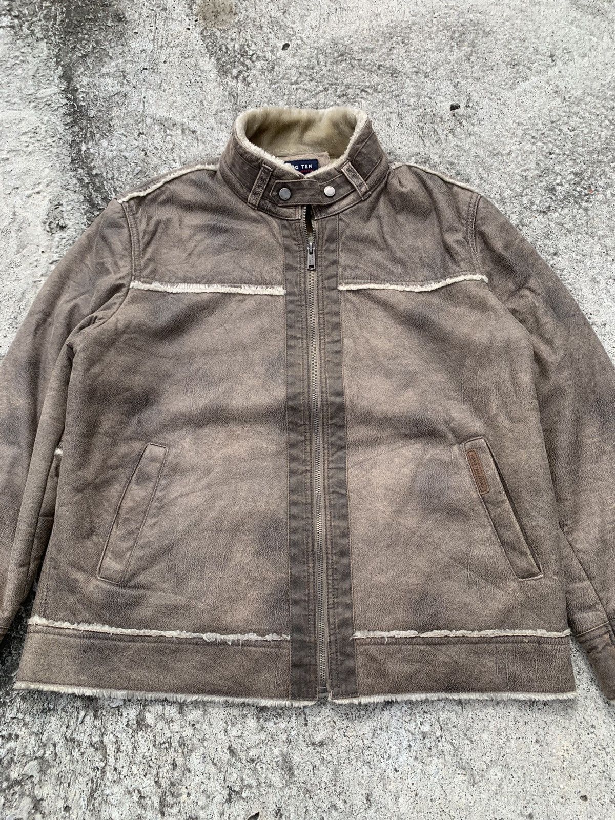 Hang Ten Hang Ten Leather Fur Jacket Size US L / EU 52-54 / 3 - 5 Thumbnail