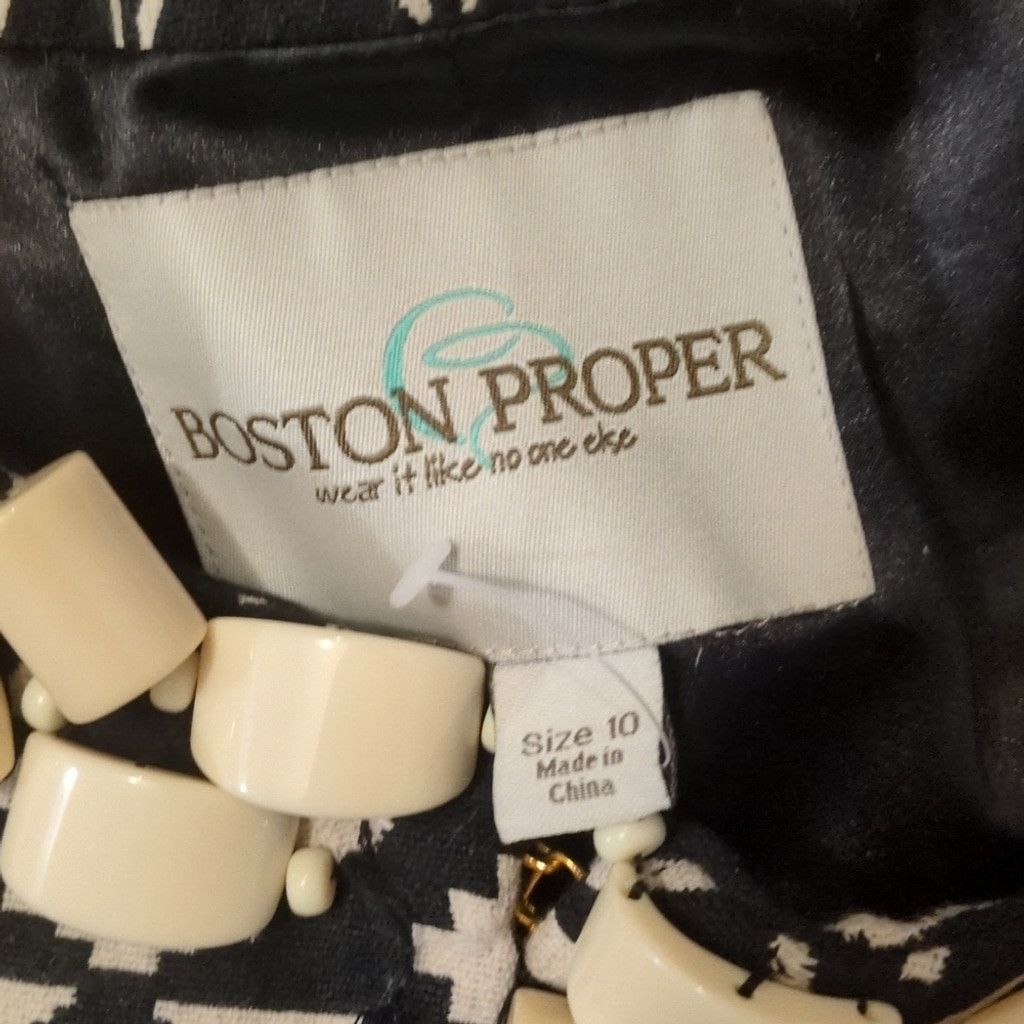 Boston Proper Boston proper geometric beaded blazer jacket size 10 Size L / US 10 / IT 46 - 2 Thumbnail
