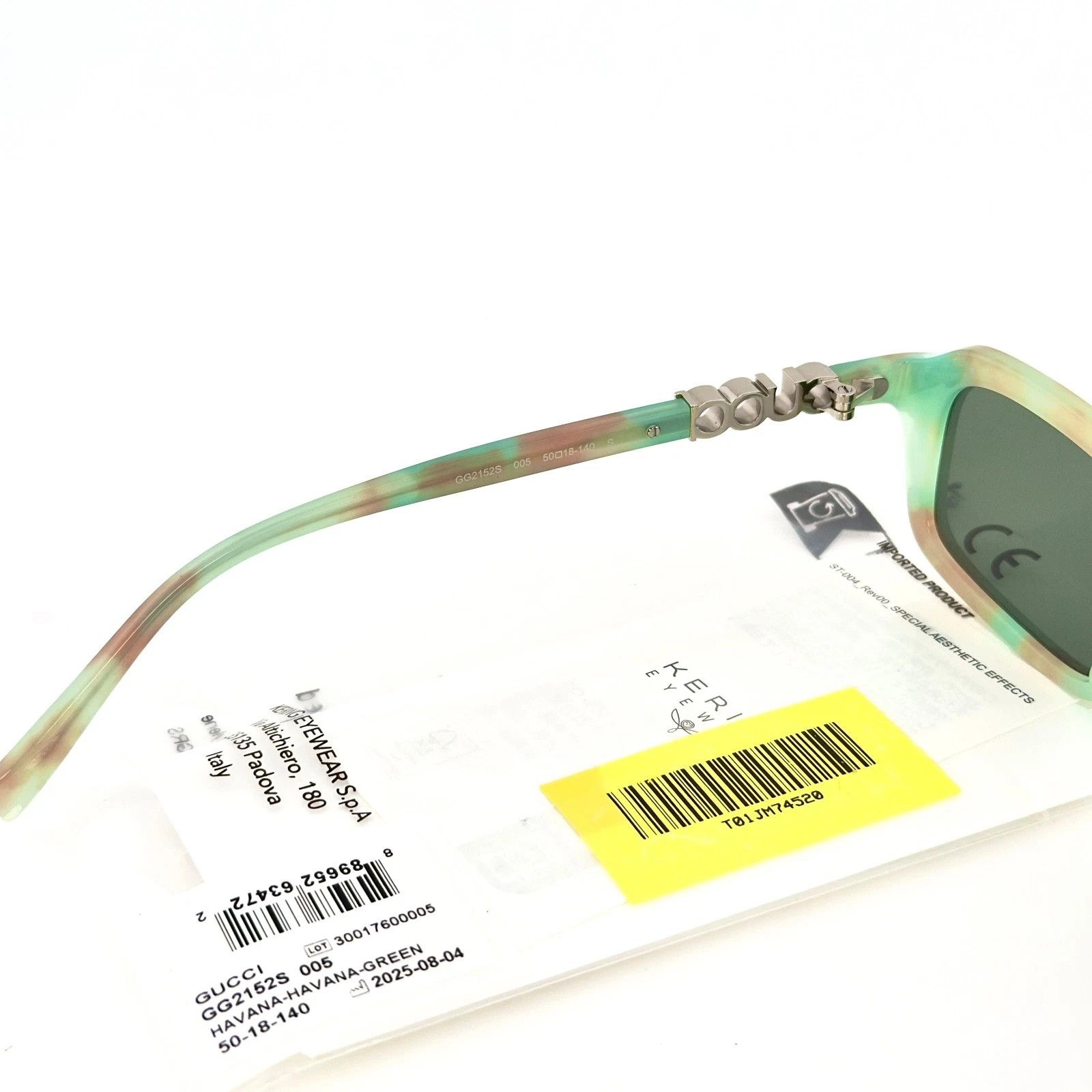 Gucci GUCCI 2152 Gg2152S Green Havana Narrow Unisex Sunglasses 005 Size ONE SIZE - 6 Thumbnail