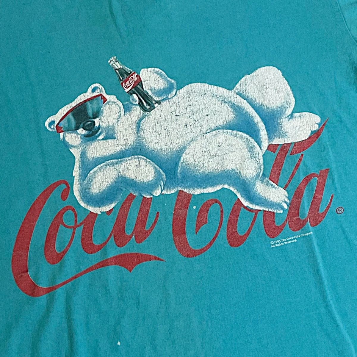 Coca Cola × Vintage 1995 Coca Cola Polar Bear Tee Size US XL / EU 56 / 4 - 2 Thumbnail