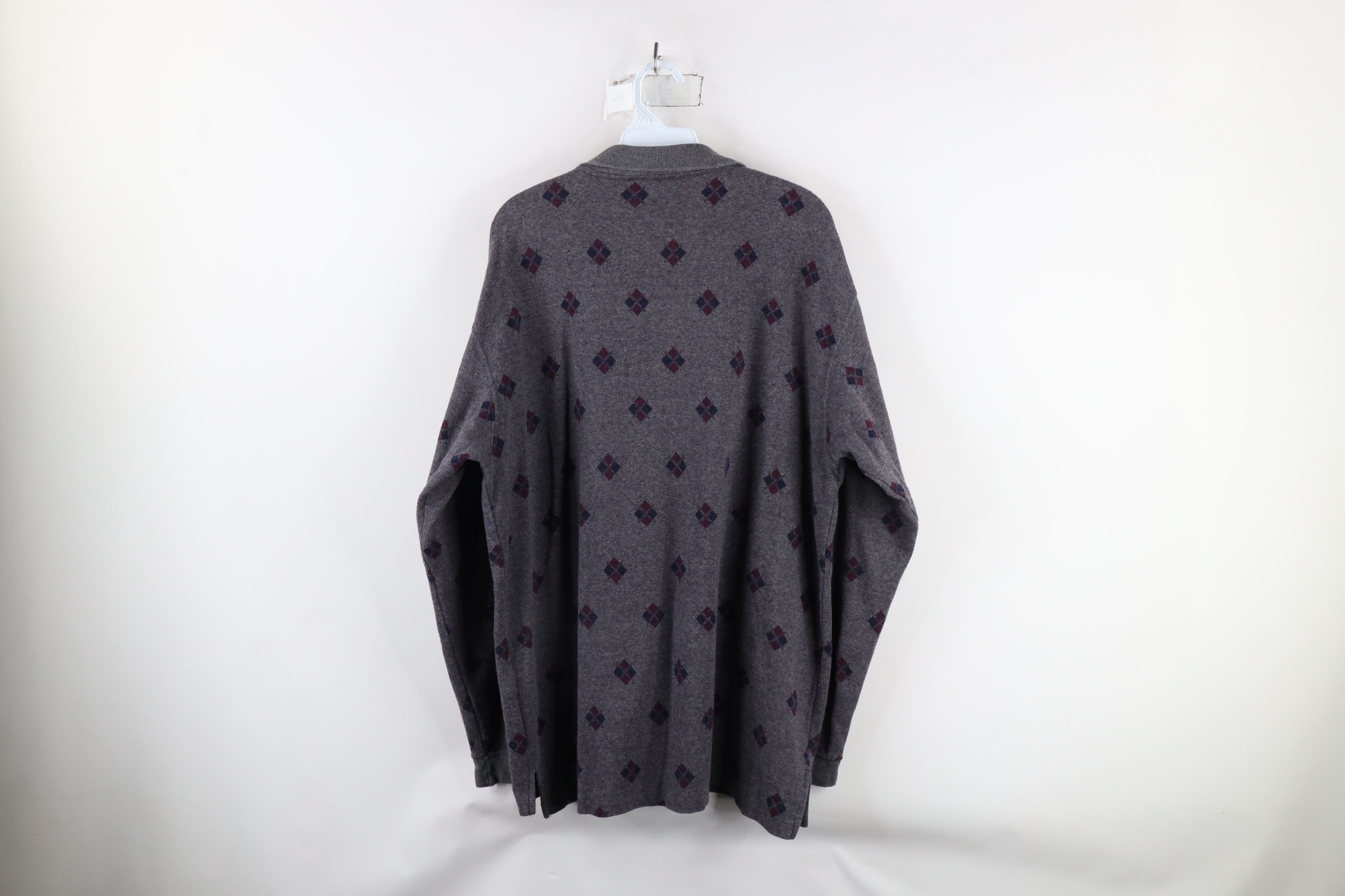 Eddie Bauer × Vintage Vintage 90s Eddie Bauer Diamond Long Sleeve Rugby Polo USA Size US L / EU 52-54 / 3 - 5 Thumbnail