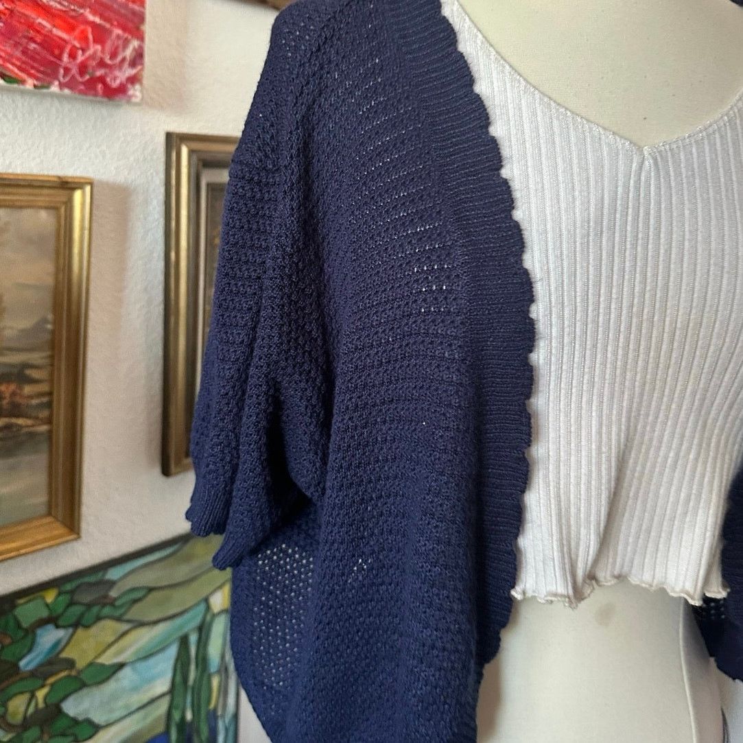 Other lea apparel blue knit cardigan Size L / US 10 / IT 46 - 2 Thumbnail