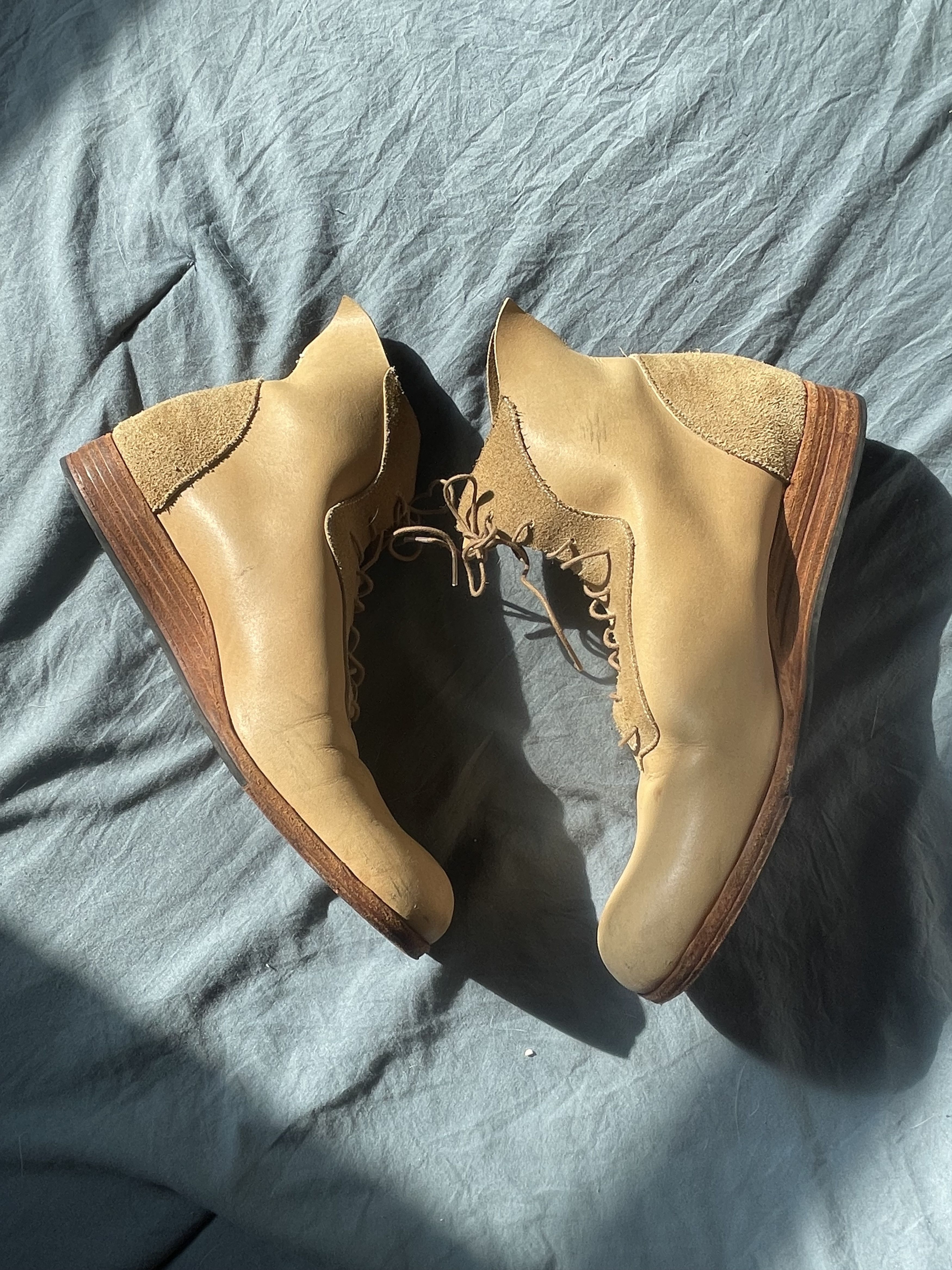 Takahiromiyashita The Soloist. Takahiromiyashita The Soloist Lace-Up Natural Leather Boots Size US 8 / IT 38 - 2 Thumbnail