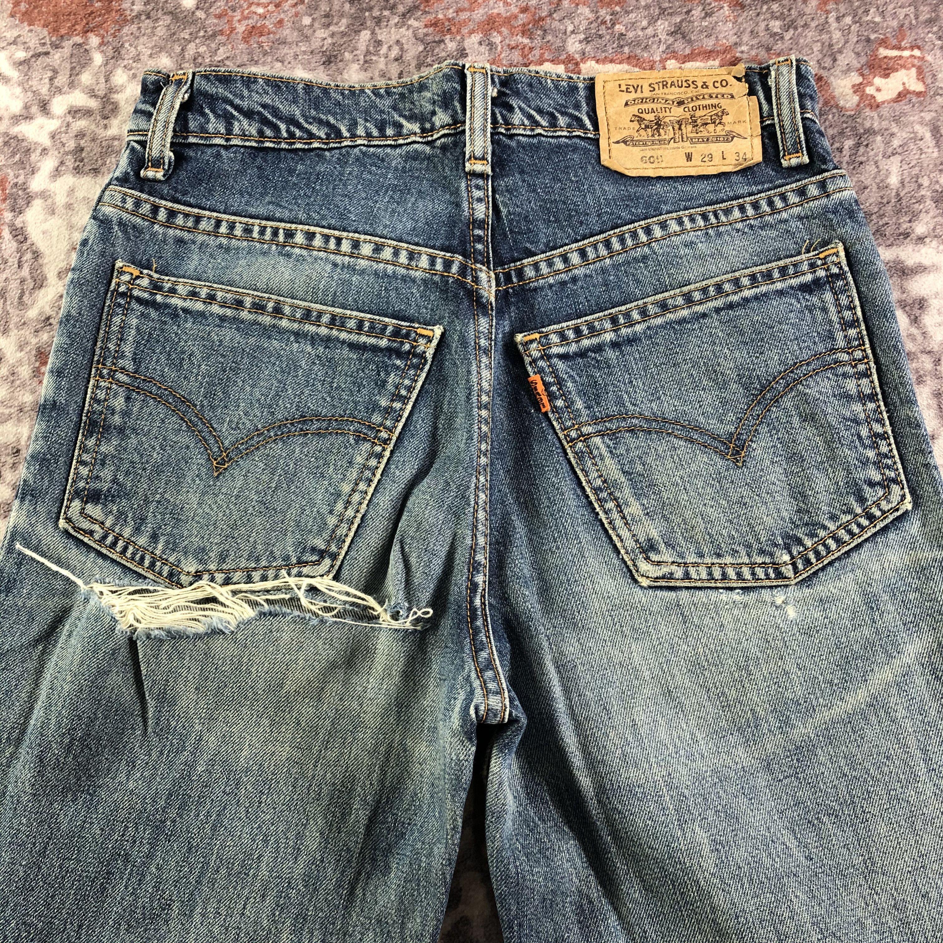 Levi's × Vintage 90s Vintage Orange Tab Levis 605 Jeans-JM3335 Size US 28 / EU 44 - 5 Thumbnail