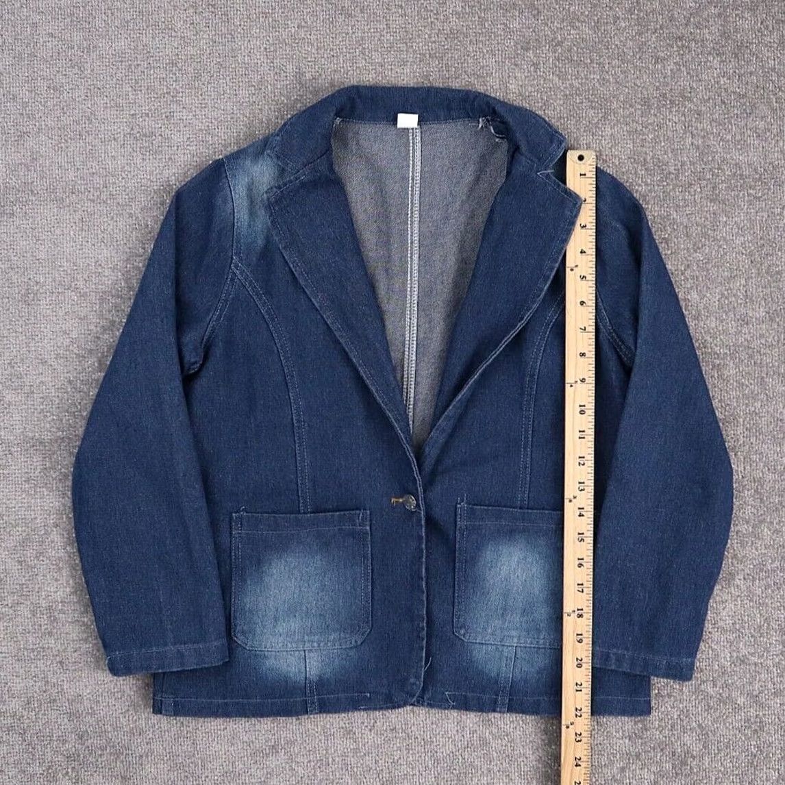 Denime VINTAGE Women's Small Blue Denim Long Sleeve Chore Coat 90s Classic Size S / US 4 / IT 40 - 3 Thumbnail
