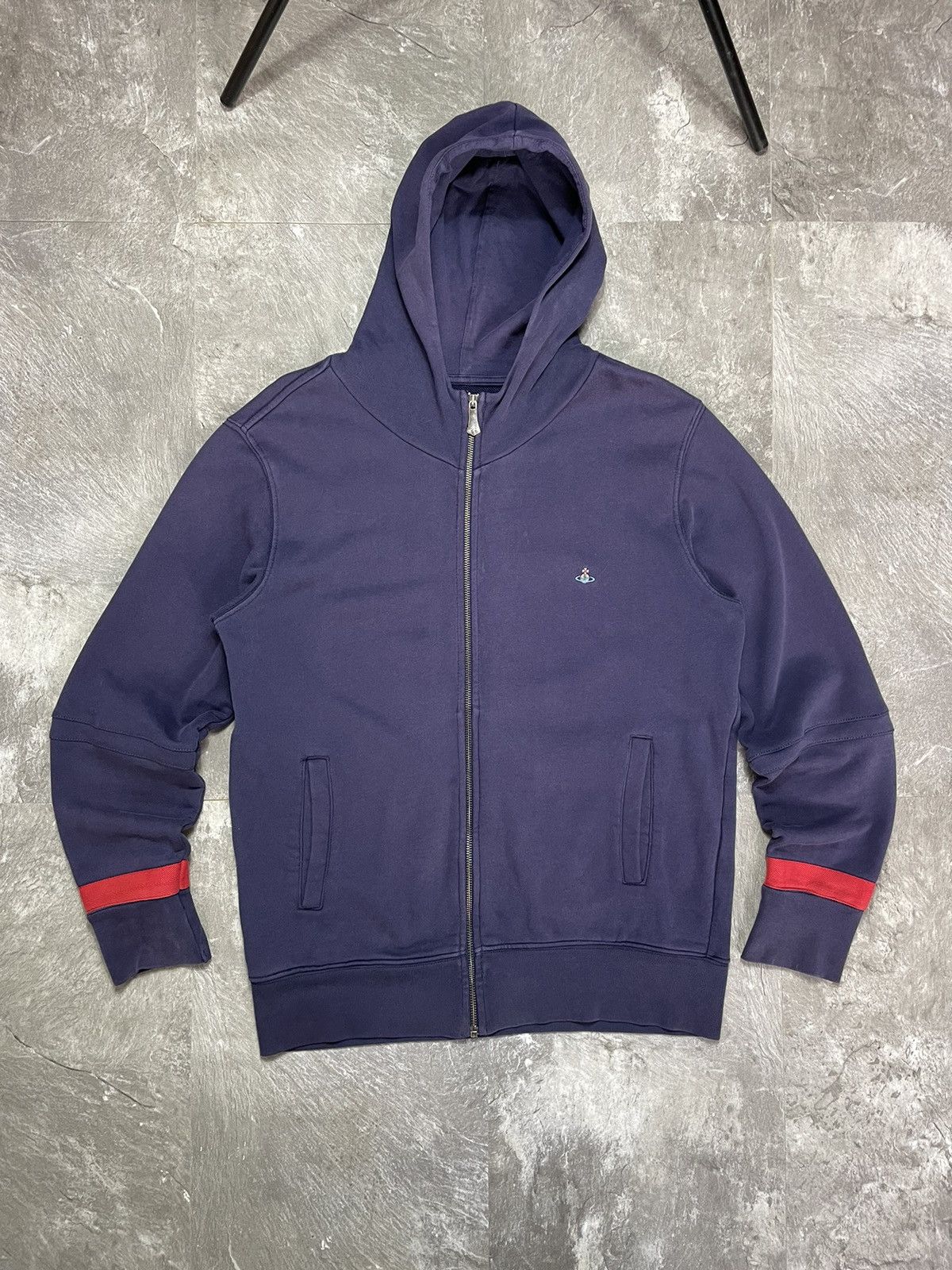 トップス Vivienne Westwood RED LABEL zip hoodie Vivienne Westwood Red Label Asymmetrical Zip-Up Long Hoodie