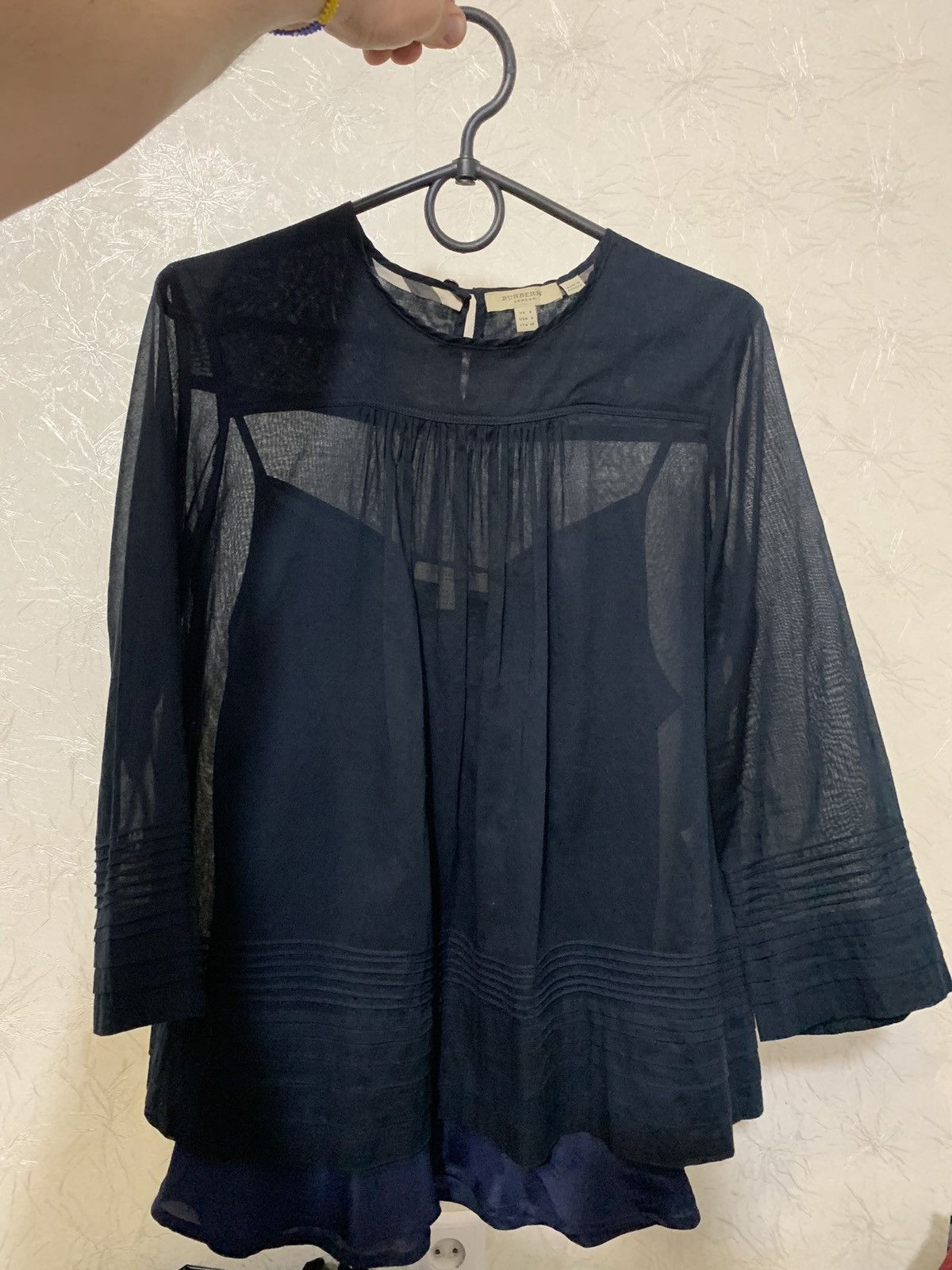 Burberry Burberry 2in1 Women’s Navy Sheer Tunic With Silk Top Size S Size M / US 6-8 / IT 42-44 - 2 Thumbnail