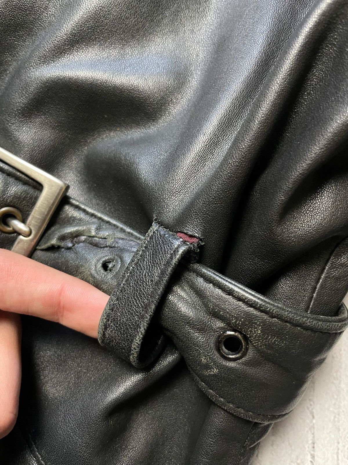 Vintage Vintage Leather jacket parka coat wit belt size M-L Size US L / EU 52-54 / 3 - 6 Thumbnail