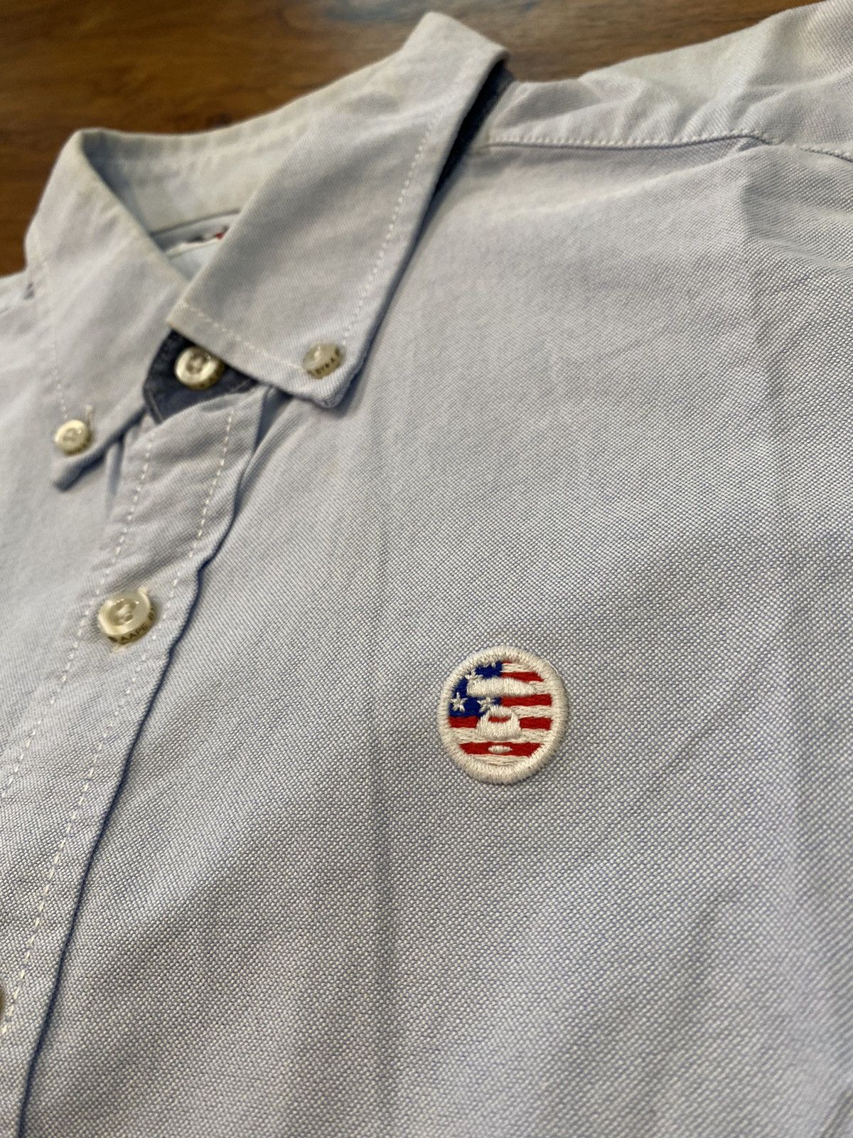 Aape × Bape A Bathing Ape Denim Shirt Button Aape S American Flag Size US S / EU 44-46 / 1 - 1 Thumbnail