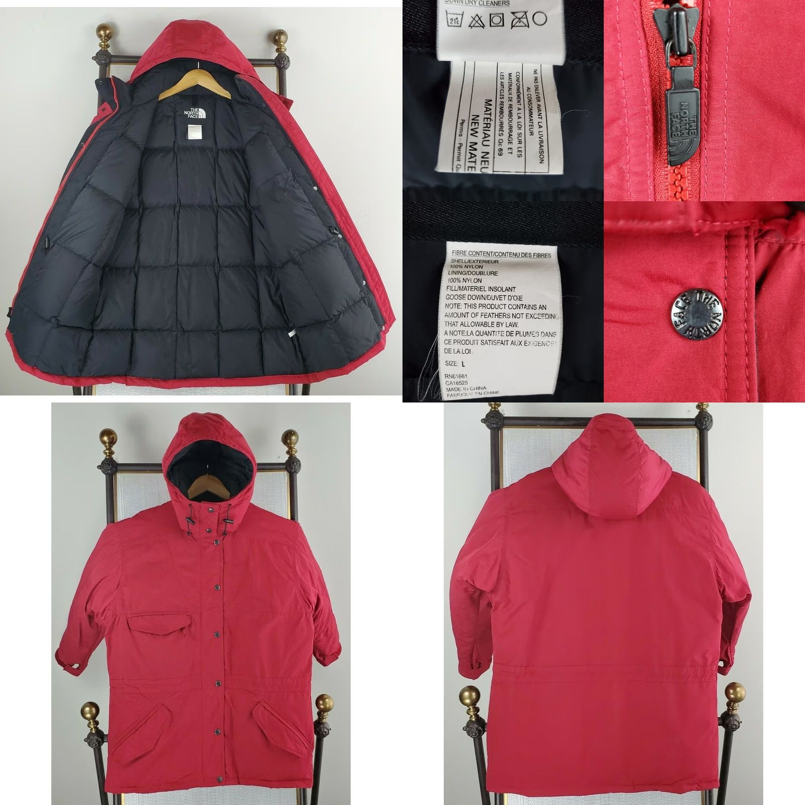 The North Face VTG 80s THE NORTH FACE Hooded Jacket Mens Large Goose Down Filled Winter Coat Size US L / EU 52-54 / 3 - 8 Thumbnail