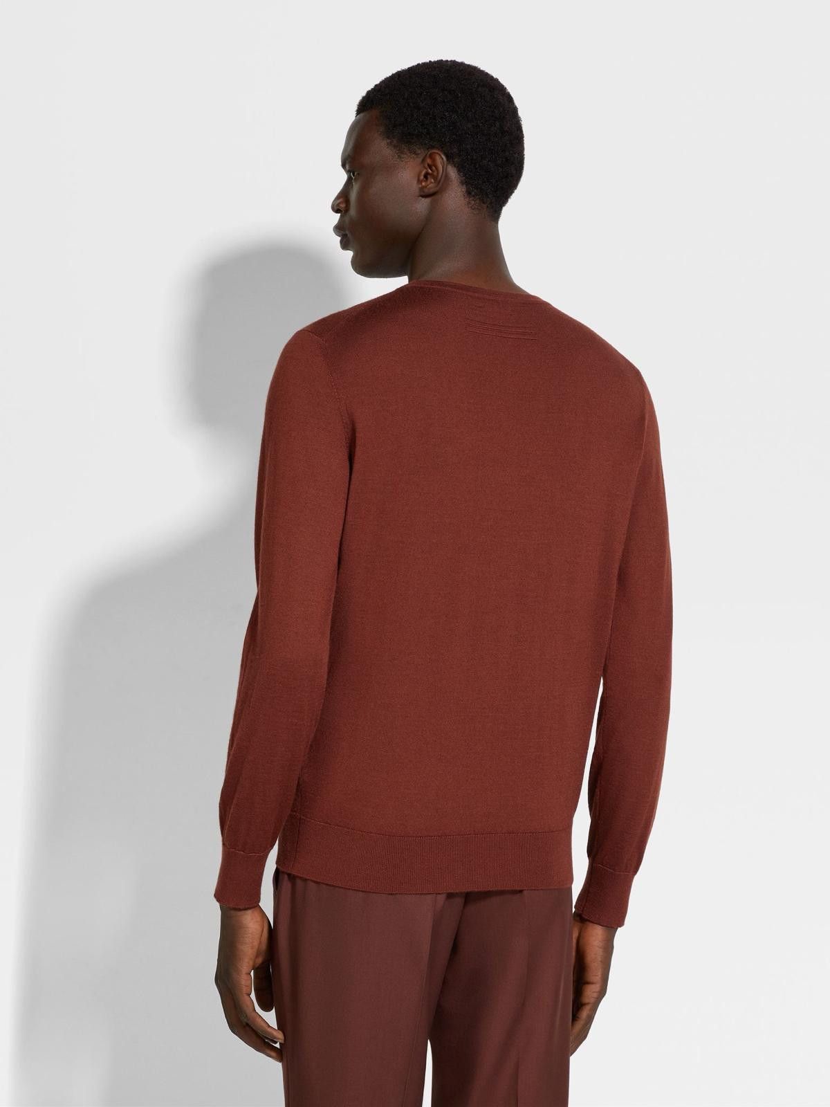 Ermenegildo Zegna o1s1rm0426 Crewneck Sweater in Brick Red Size US M / EU 48-50 / 2 - 3 Thumbnail