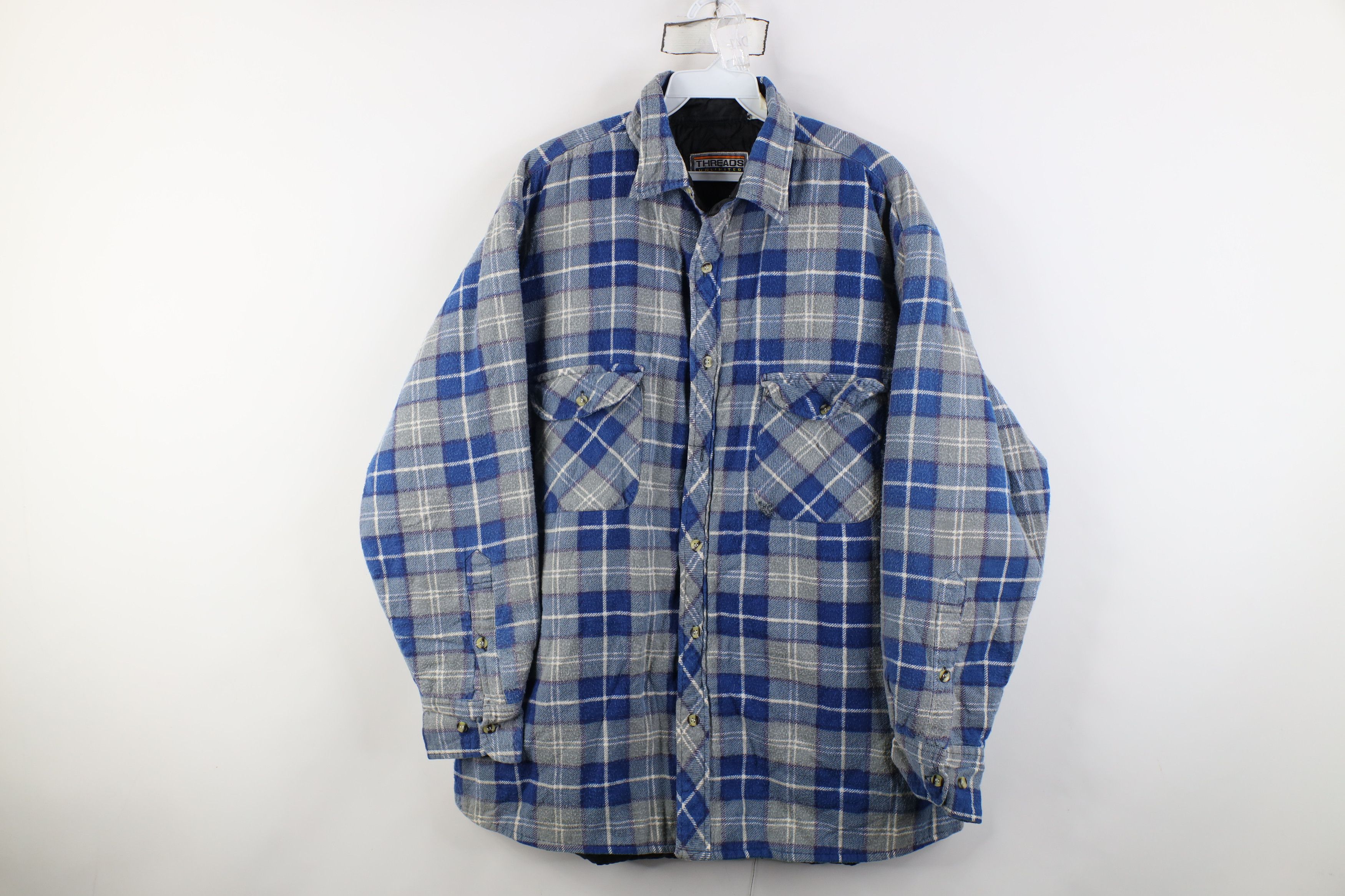 Vintage Vintage 90s Streetwear Flannel Button Shirt Jacket Jac Size US L / EU 52-54 / 3 - 1 Thumbnail