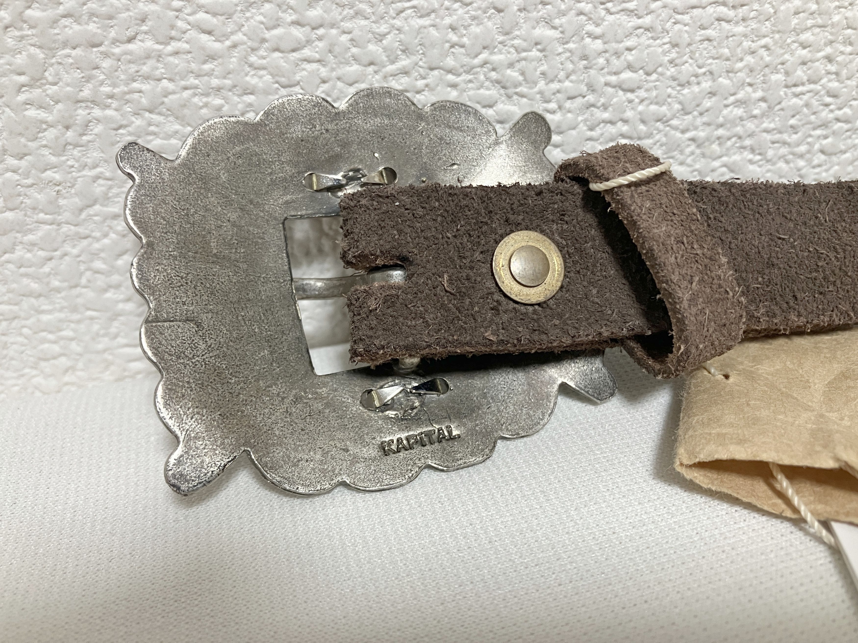 Kapital Kapital Suede Pueblo disco Buckle Belt leather brown new Size ONE SIZE - 3 Thumbnail