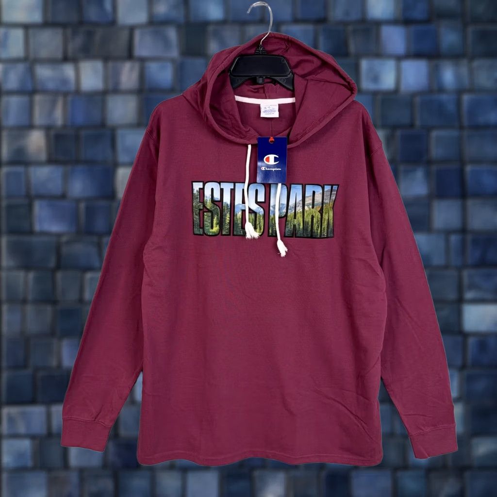 Champion Champion Hoodie Mens Large Red Estes Park Graphic Lightweight Pullover NWT Size US L / EU 52-54 / 3 - 1 Thumbnail