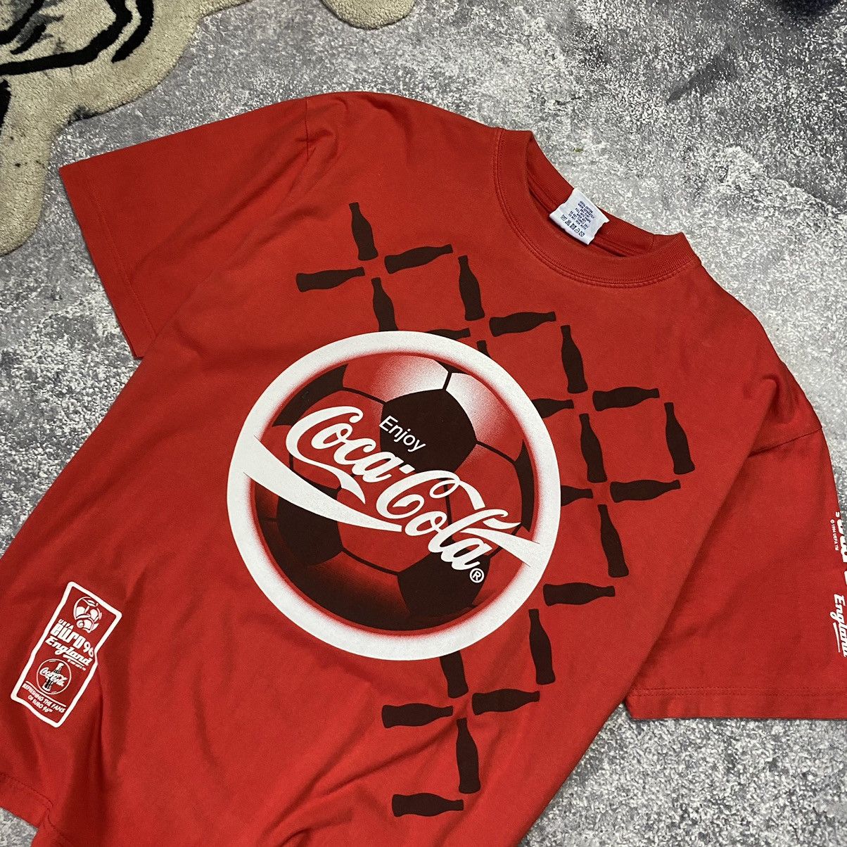 Vintage Vintage Coca Cola England Euro 1994 Overprinted tee Size US L / EU 52-54 / 3 - 4 Thumbnail