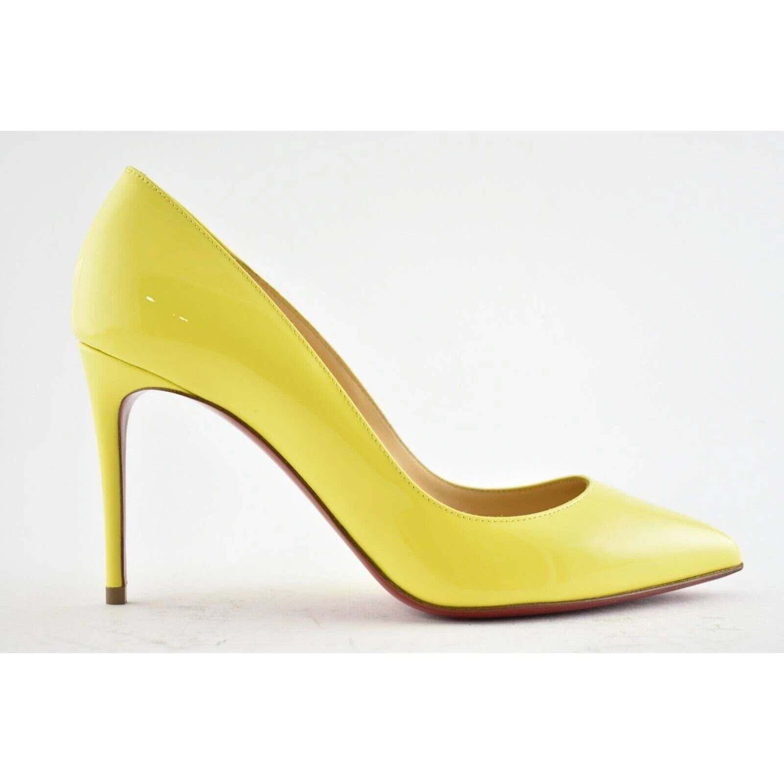 Christian Louboutin Pigalle Follies 85 Citronnade Yellow Patent Heel Pump 37 Size US 7 / IT 37 - 2 Thumbnail