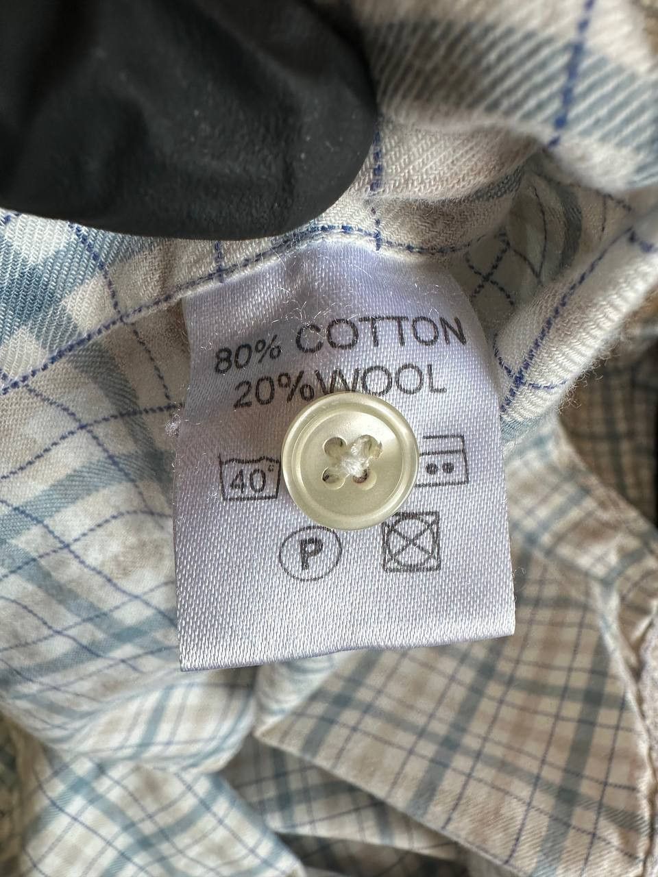 James Meade Flannel Plaid Shirt LS Cotton/Wool Button Up
