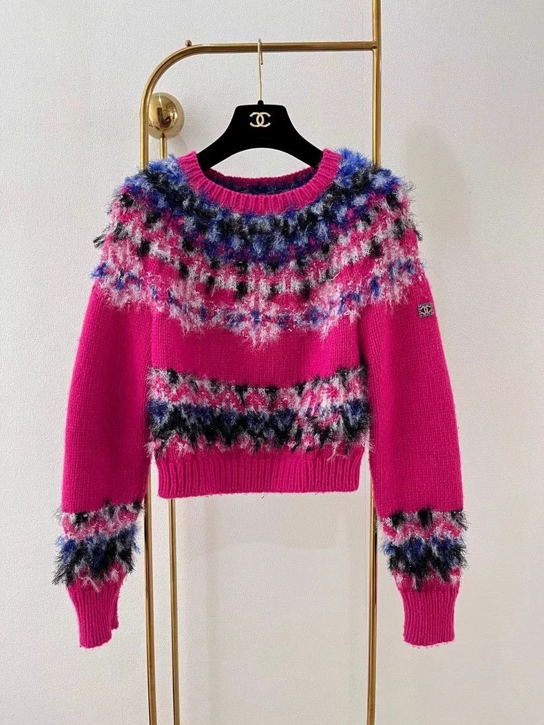 Chanel Chanel 21 autumn and winter pink bright line knitted pullo Size XS / US 0-2 / IT 36-38 - 1 Thumbnail