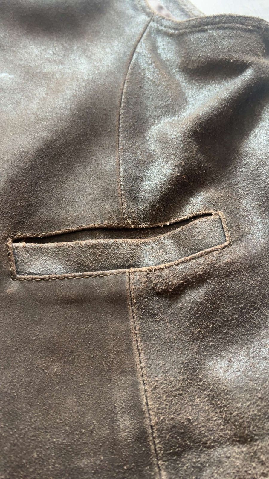 Vintage Vintage 70s brown leather waistcoat Size US XL / EU 56 / 4 - 4 Thumbnail