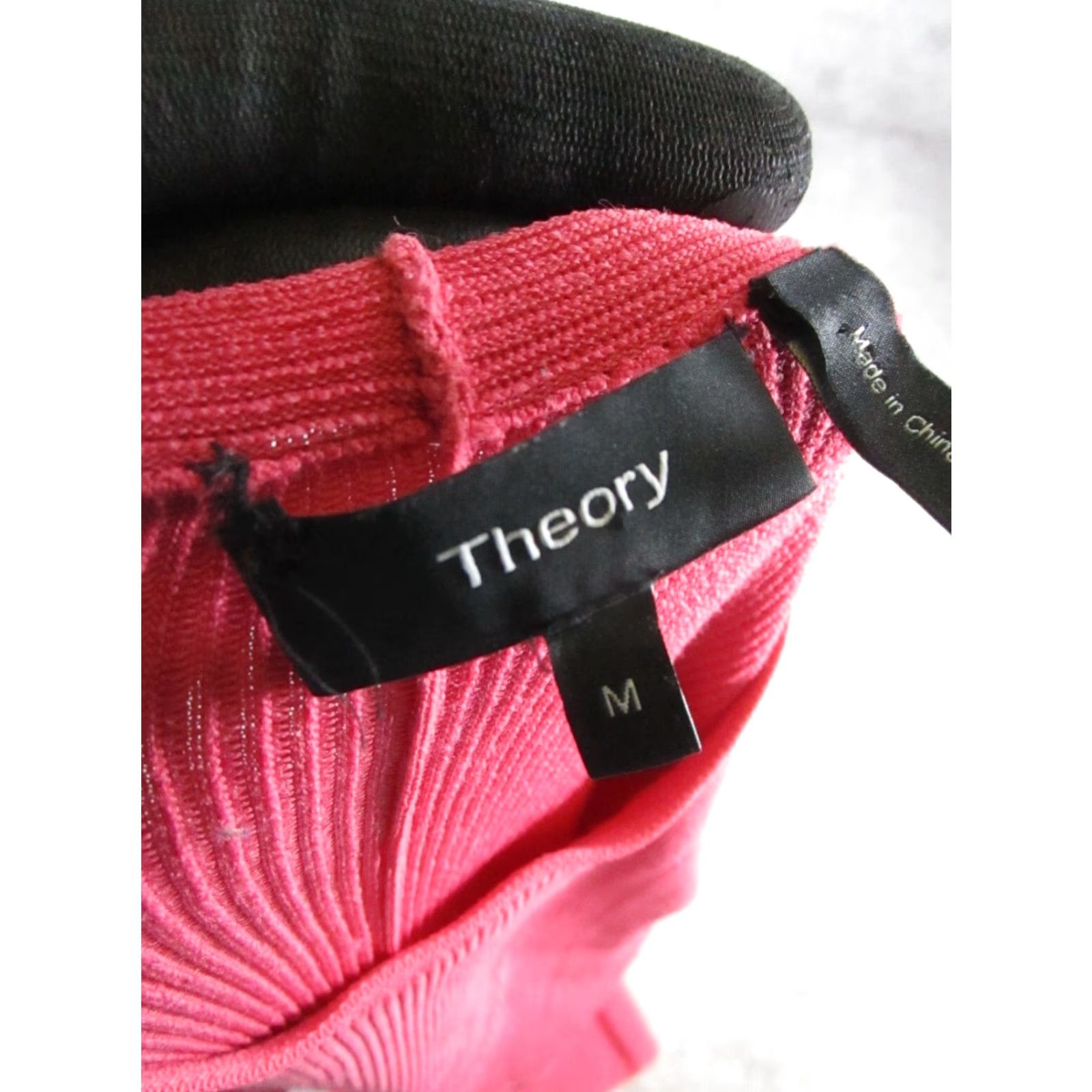 Theory Theory Shirt Womens Medium Pink Knit Blouse Size M / US 6-8 / IT 42-44 - 3 Thumbnail