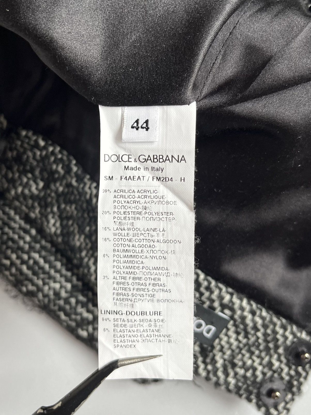 Designer × Dolce & Gabbana Dolce & Gabbana Women Grey Knit Lace Pencil Skirt Size 30" / US 8 / IT 44 - 10 Thumbnail