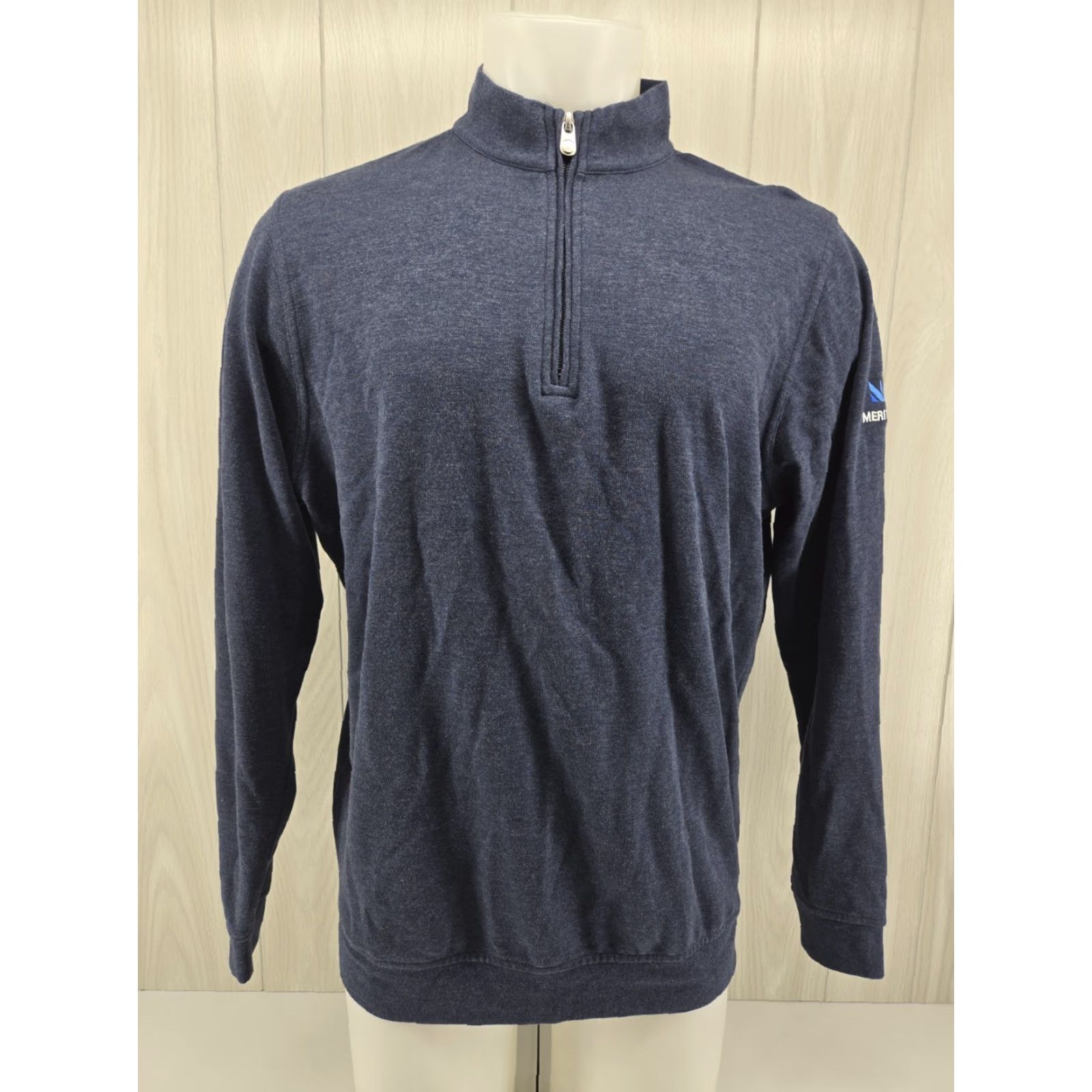 Peter Millar Peter Millar Golf Sweater Men's Large Blue 1/4 Zip Long Sleeve Logo Mock Neck Pullover Size US L / EU 52-54 / 3 - 2 Thumbnail
