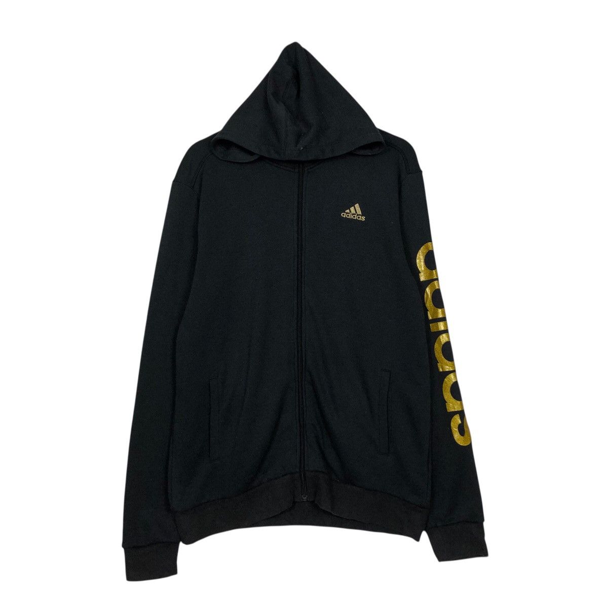 Adidas 📌Rich Black Vintage Zipper Jacket Adidas Size US L / EU 52-54 / 3 - 2 Thumbnail