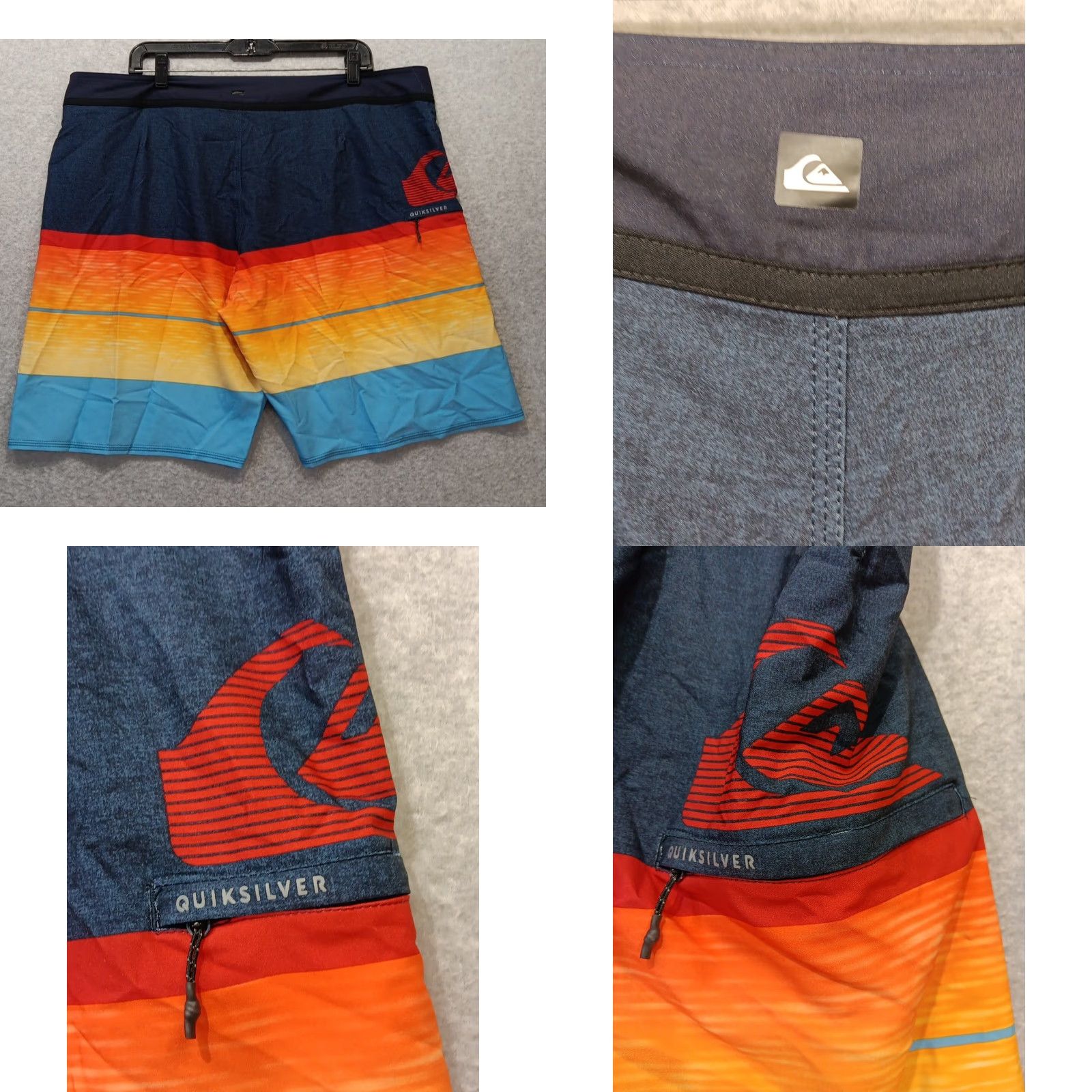 Quiksilver Quiksilver Board Shorts Swim Trunks Men 40 Colorblock Black Multi-Color Retro 40s Board Shorts Mens Size US 40 / EU 56 - 8 Thumbnail