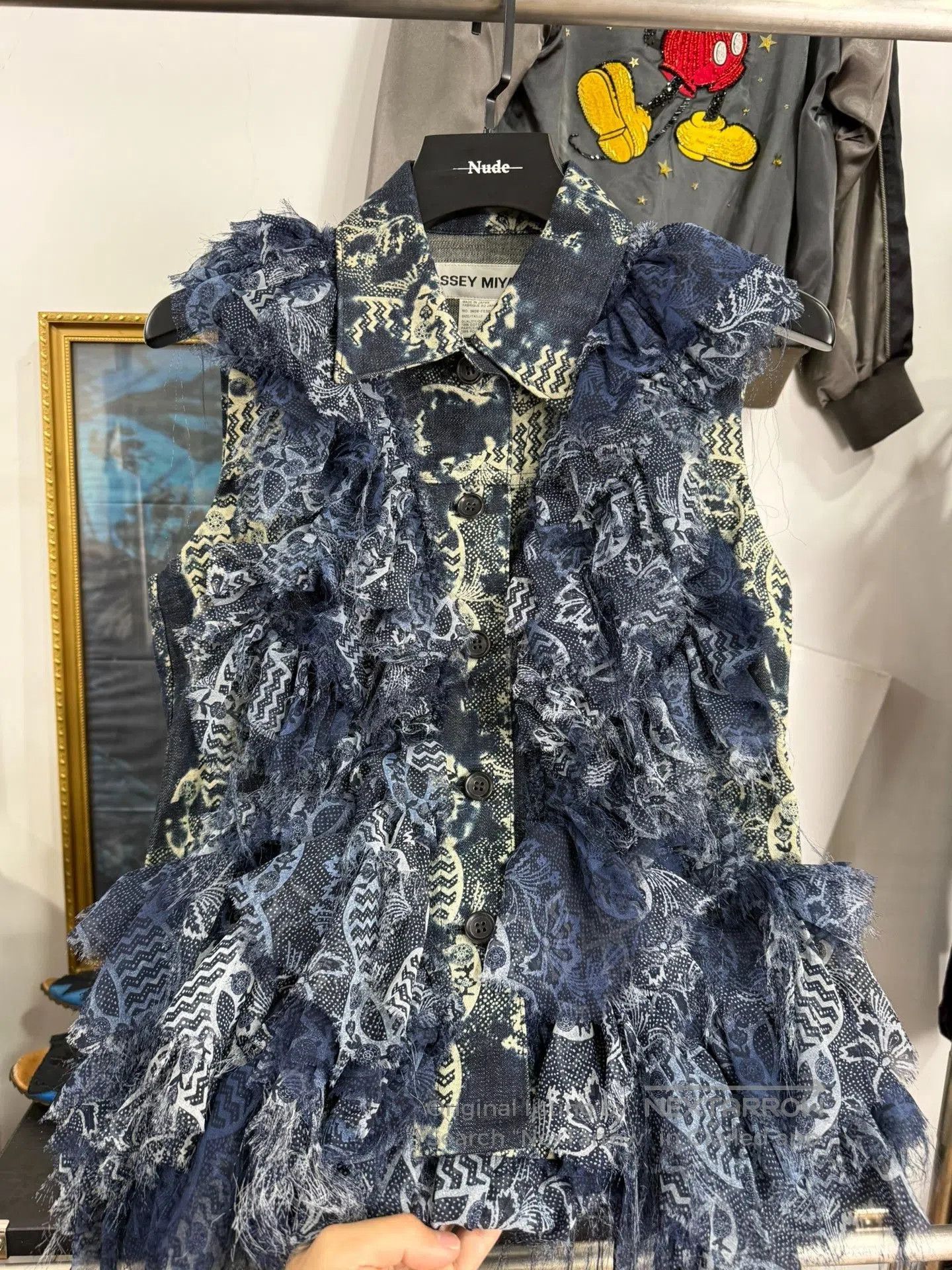 Issey Miyake Issey Miyake Blue Floral Ruffled Vest. Size M / US 6-8 / IT 42-44 - 6 Thumbnail
