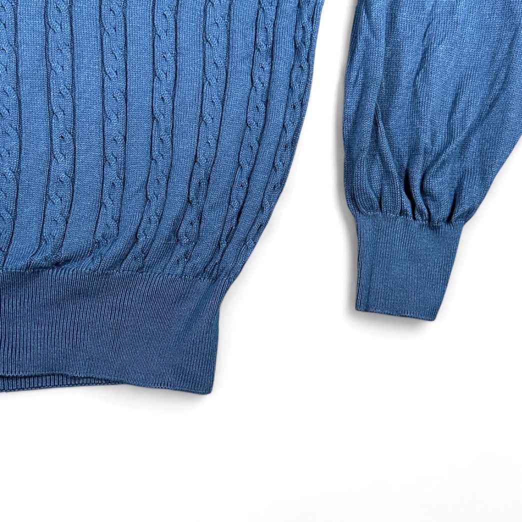 Jos. A. Bank VINTAGE Jos A Bank Polo Shirt Men's Large Blue Cable Knit Italy 90s Polo Size US L / EU 52-54 / 3 - 6 Thumbnail
