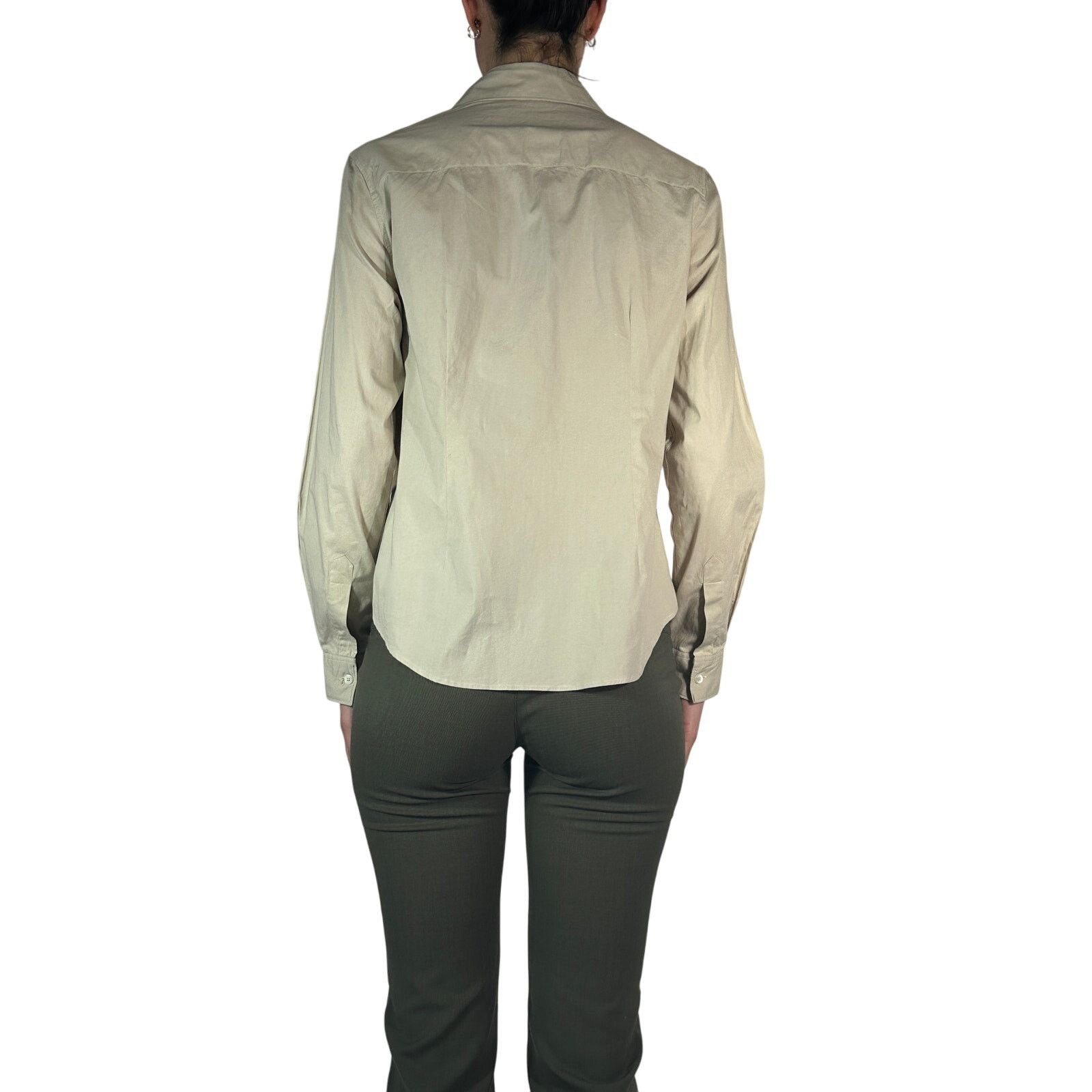 Burberry BURBERRY Classic Check Neck Long Sleeve Shirt Beige L Size L / US 10 / IT 46 - 4 Thumbnail